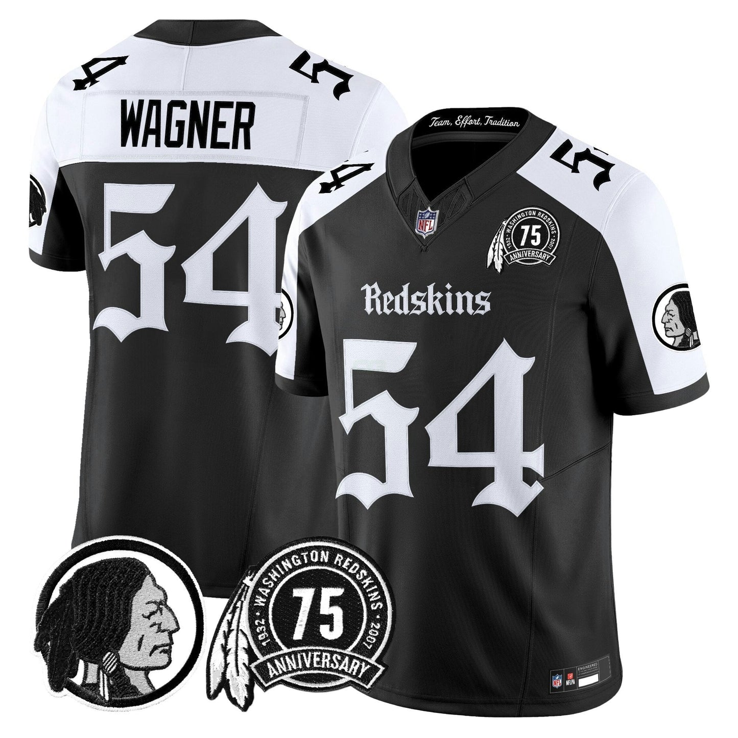 Camisa NFL Washington Commanders Men’s Washington Redskins ‘Gothic Capital Edition’ Vapor Limited Jersey