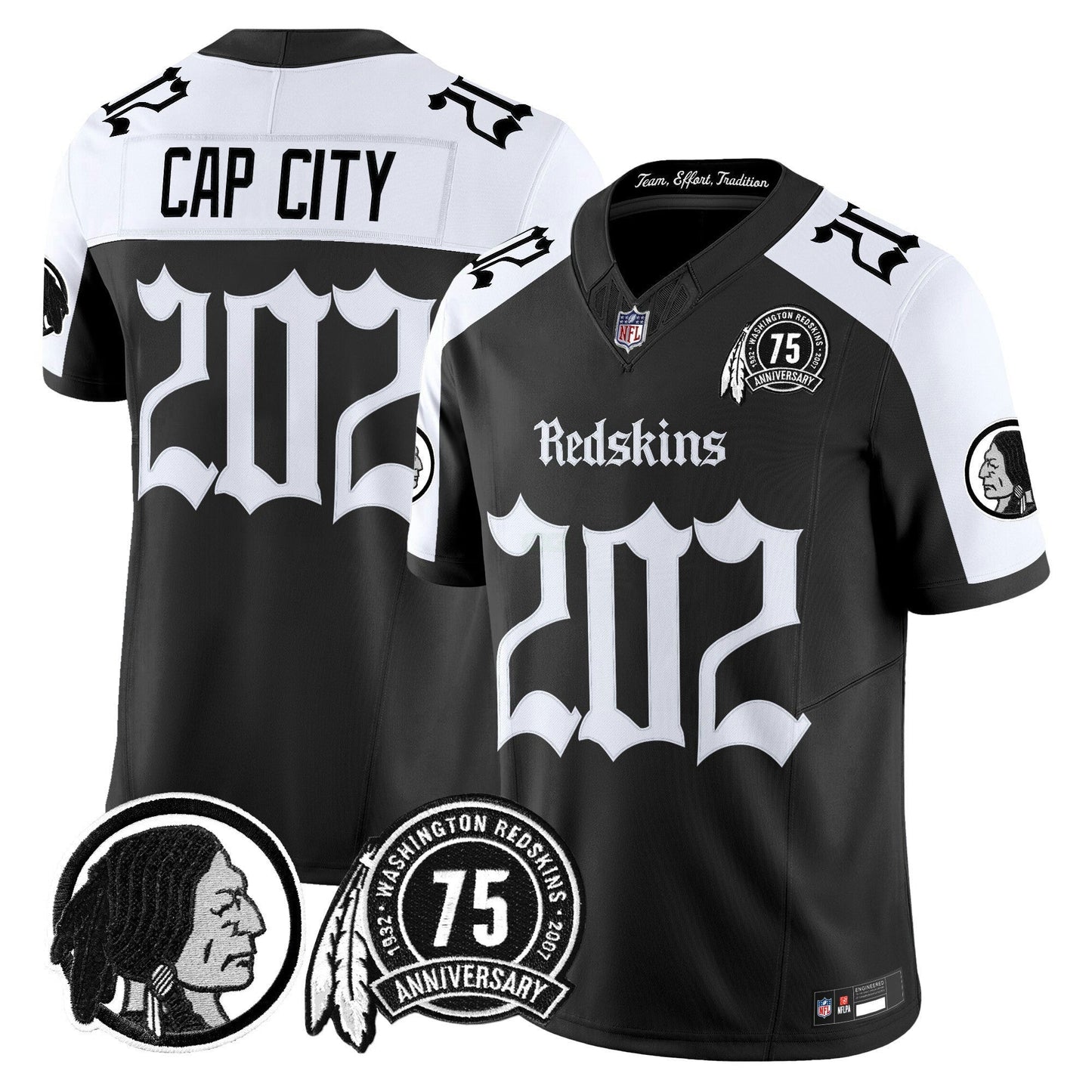 Camisa NFL Washington Commanders Men’s Washington Redskins ‘Gothic Capital Edition’ Vapor Limited Jersey