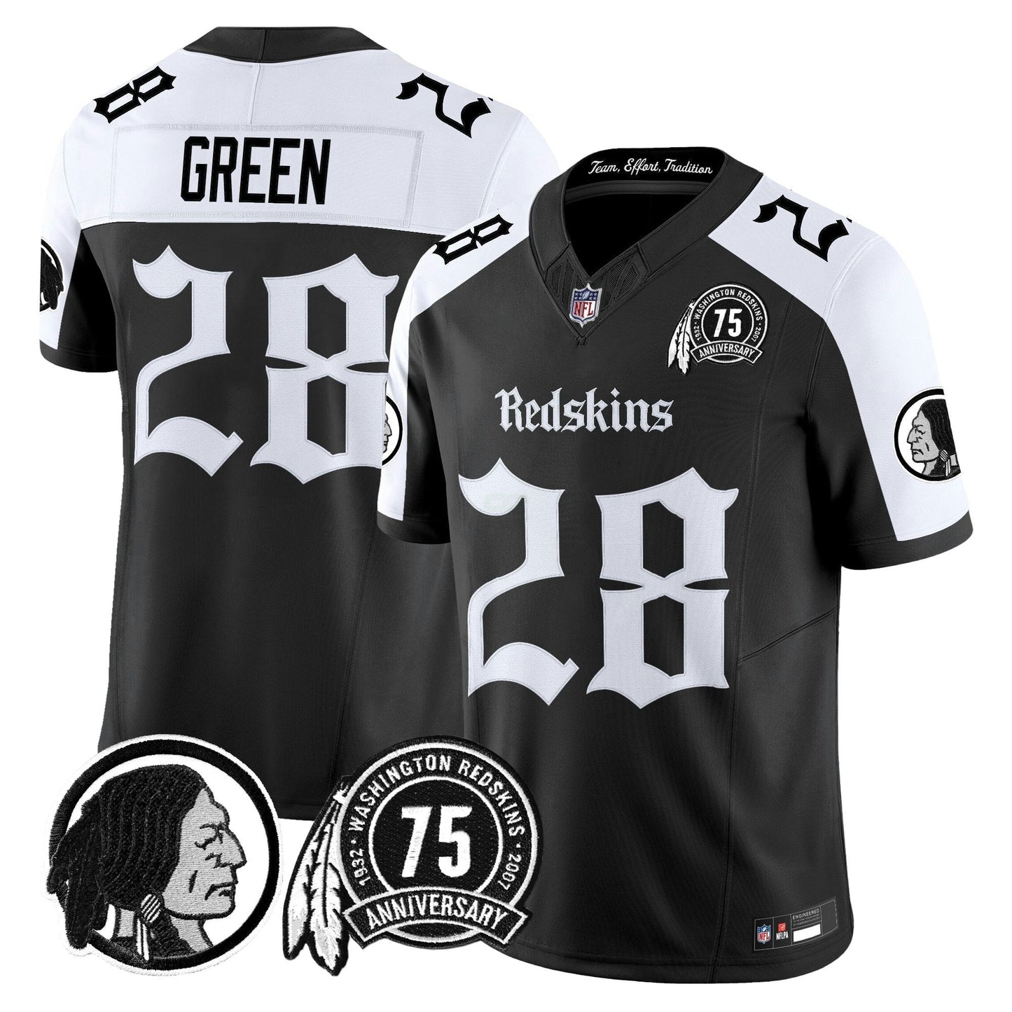 Camisa NFL Washington Commanders Men’s Washington Redskins ‘Gothic Capital Edition’ Vapor Limited Jersey