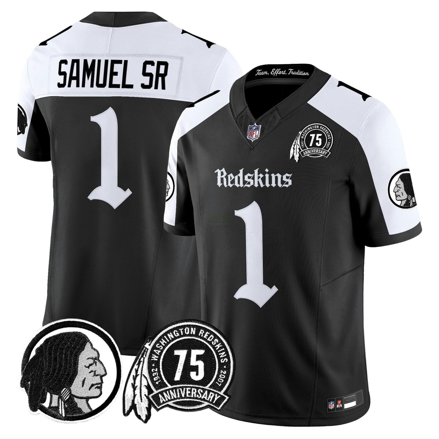 Camisa NFL Washington Commanders Men’s Washington Redskins ‘Gothic Capital Edition’ Vapor Limited Jersey