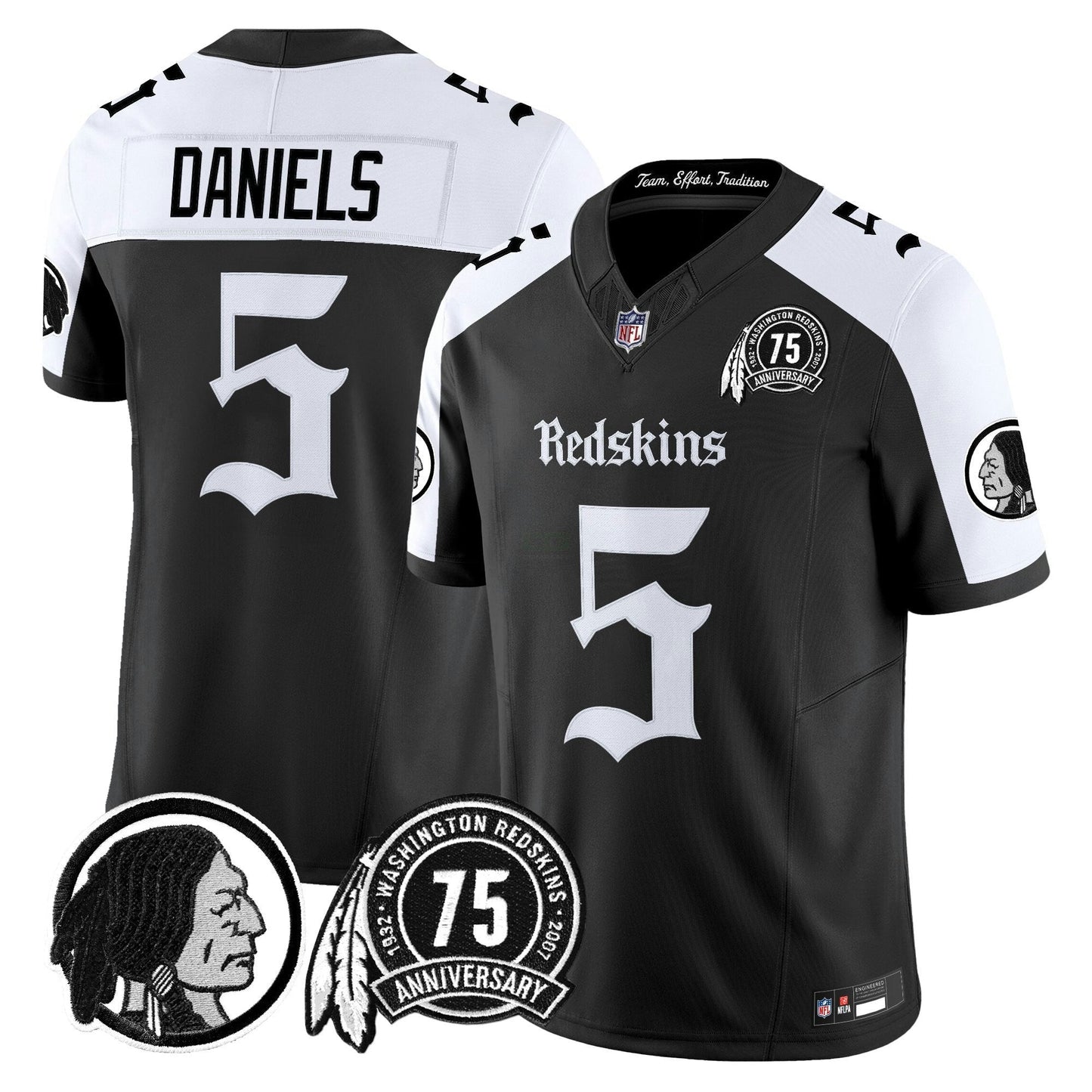 Camisa NFL Washington Commanders Men’s Washington Redskins ‘Gothic Capital Edition’ Vapor Limited Jersey