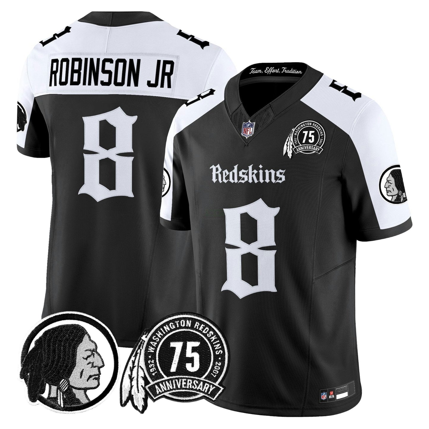 Camisa NFL Washington Commanders Men’s Washington Redskins ‘Gothic Capital Edition’ Vapor Limited Jersey