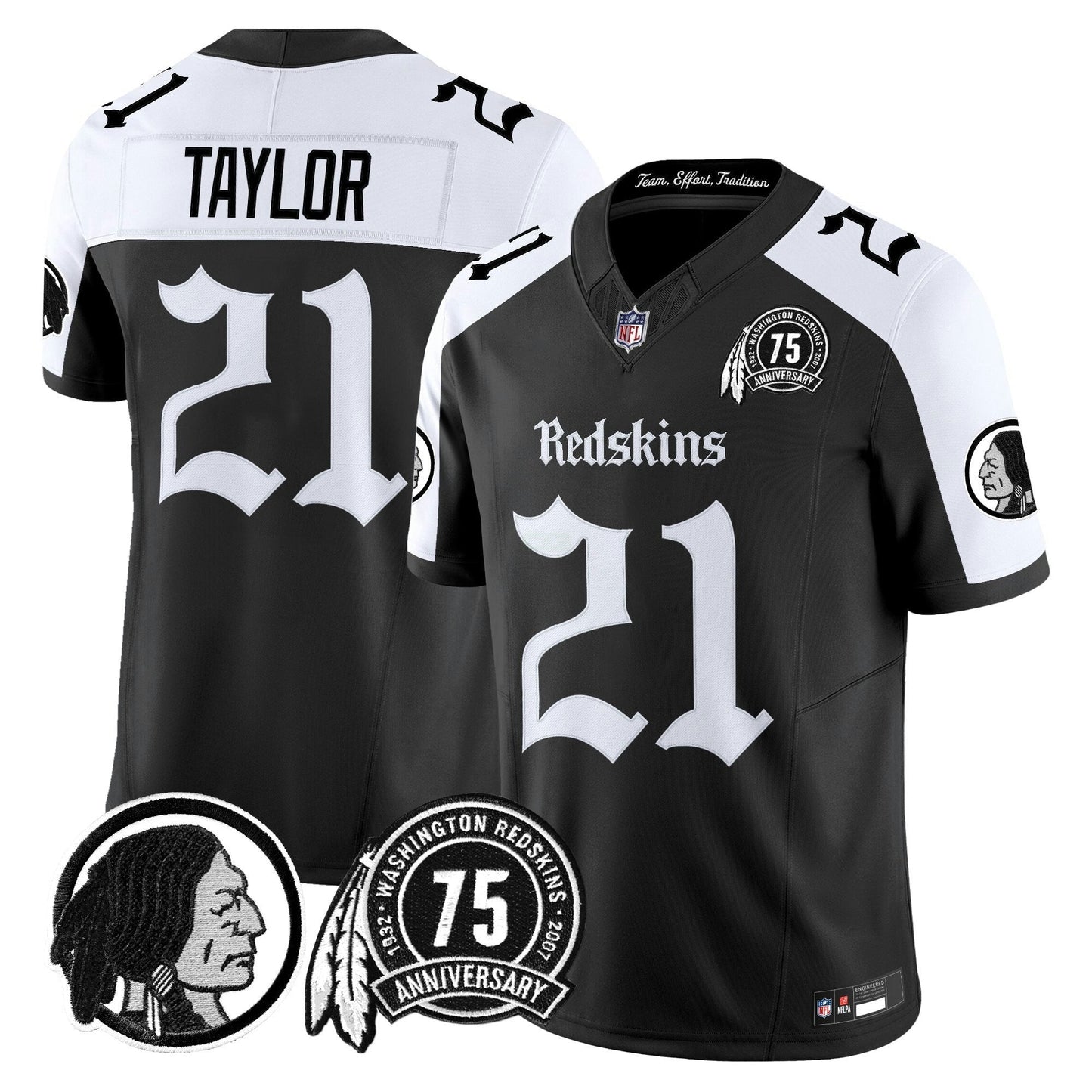Camisa NFL Washington Commanders Men’s Washington Redskins ‘Gothic Capital Edition’ Vapor Limited Jersey