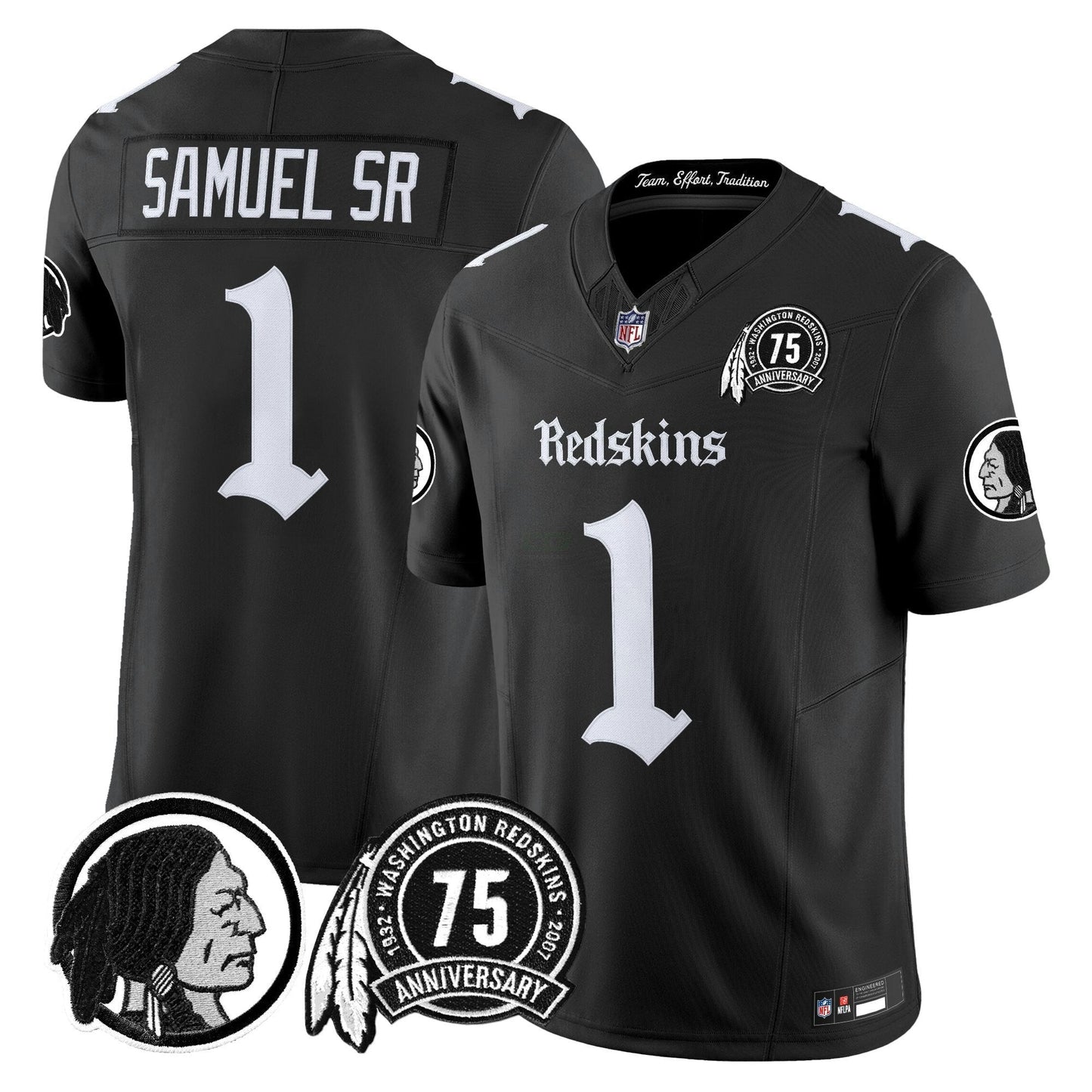 Camisa NFL Washington Commanders Men’s Washington Redskins ‘Gothic Capital Edition’ Vapor Limited Jersey