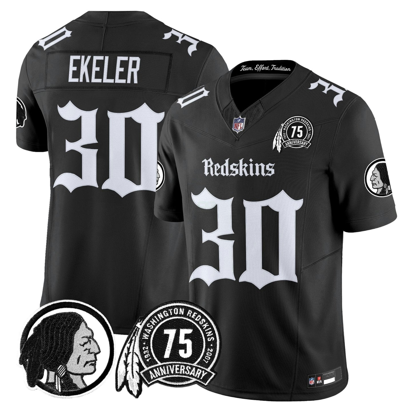 Camisa NFL Washington Commanders Men’s Washington Redskins ‘Gothic Capital Edition’ Vapor Limited Jersey