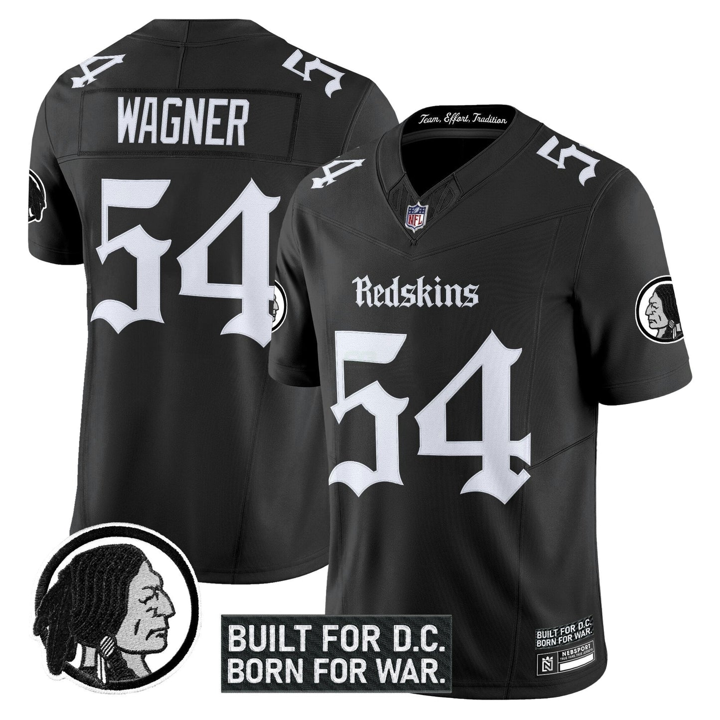 Camisa NFL Washington Commanders Men’s Washington Redskins ‘Gothic Capital Edition’ Vapor Limited Jersey V2