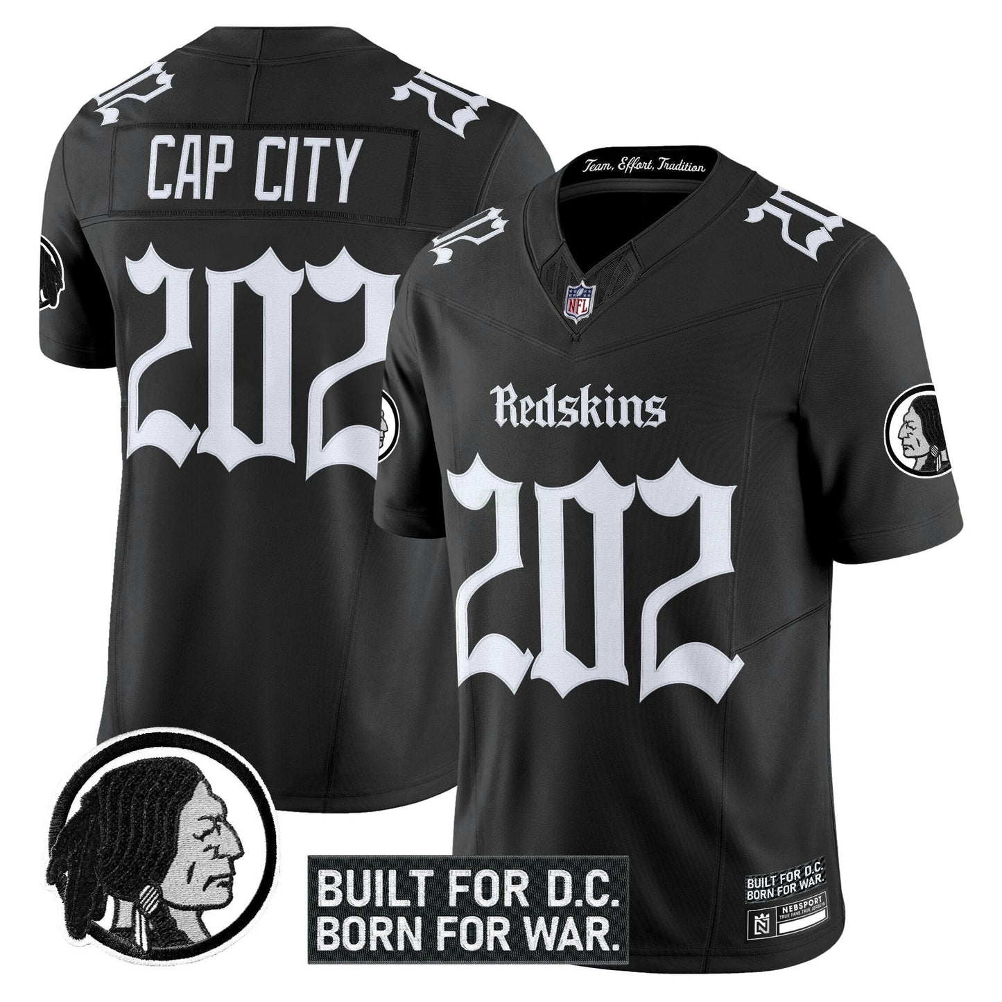 Camisa NFL Washington Commanders Men’s Washington Redskins ‘Gothic Capital Edition’ Vapor Limited Jersey V2