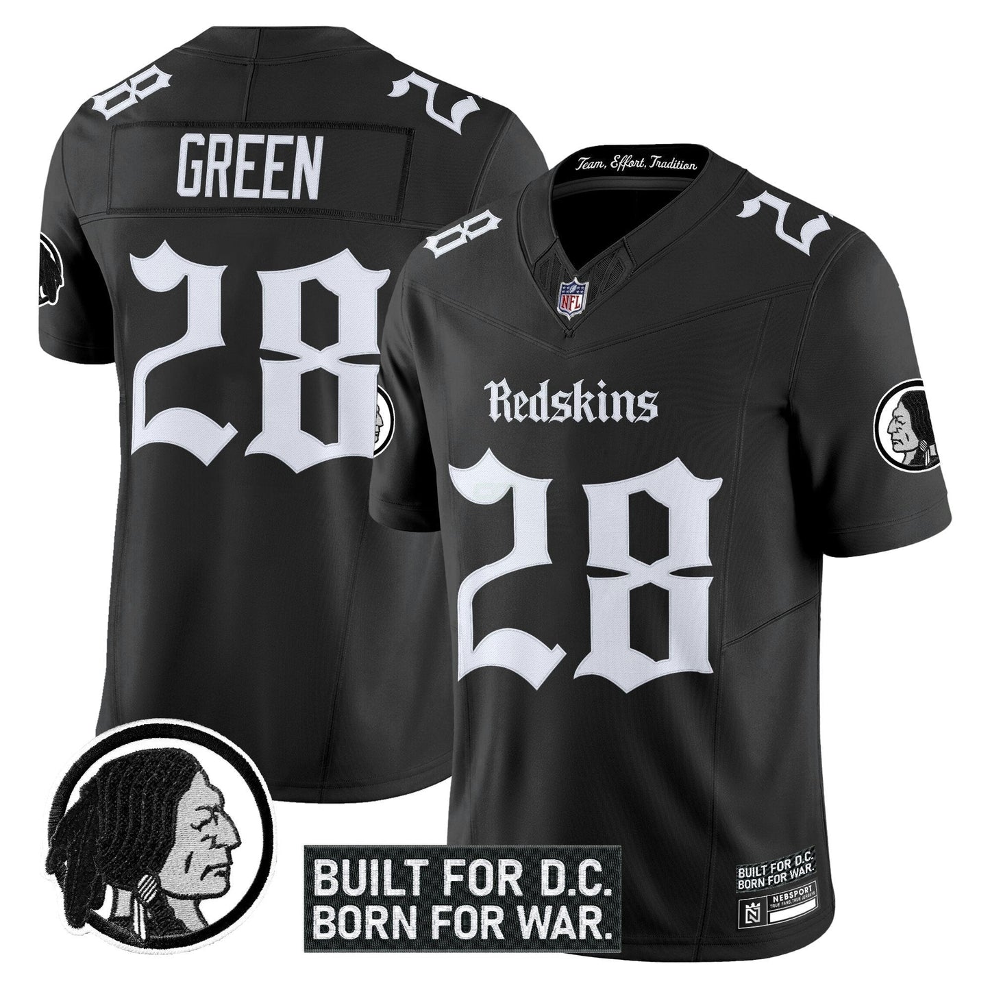 Camisa NFL Washington Commanders Men’s Washington Redskins ‘Gothic Capital Edition’ Vapor Limited Jersey V2
