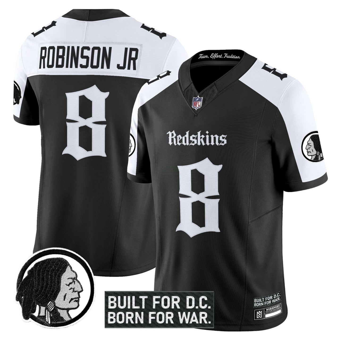 Camisa NFL Washington Commanders Men’s Washington Redskins ‘Gothic Capital Edition’ Vapor Limited Jersey V2