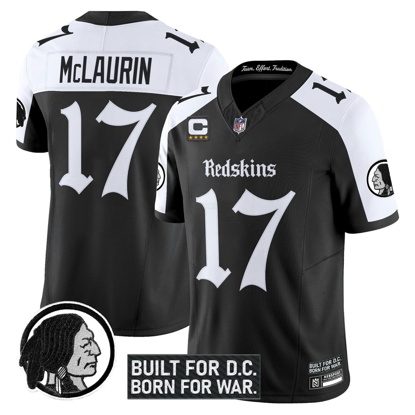 Camisa NFL Washington Commanders Men’s Washington Redskins ‘Gothic Capital Edition’ Vapor Limited Jersey V2