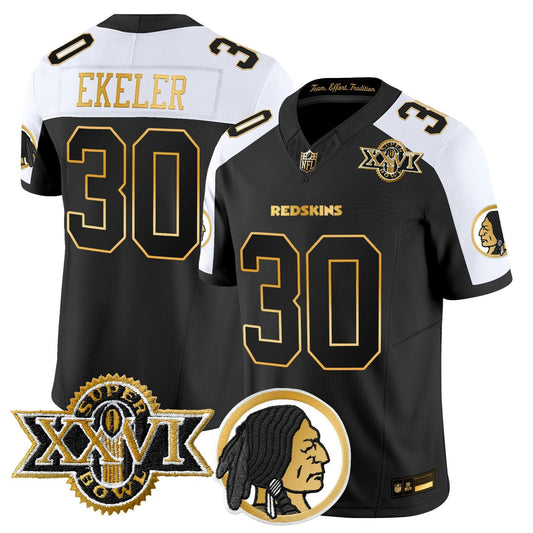 Camisa NFL Washington Commanders Men’s Washington Redskins Throwback 1992 Super Bowl XXVI Patch Dourada Vapor Limited Jersey