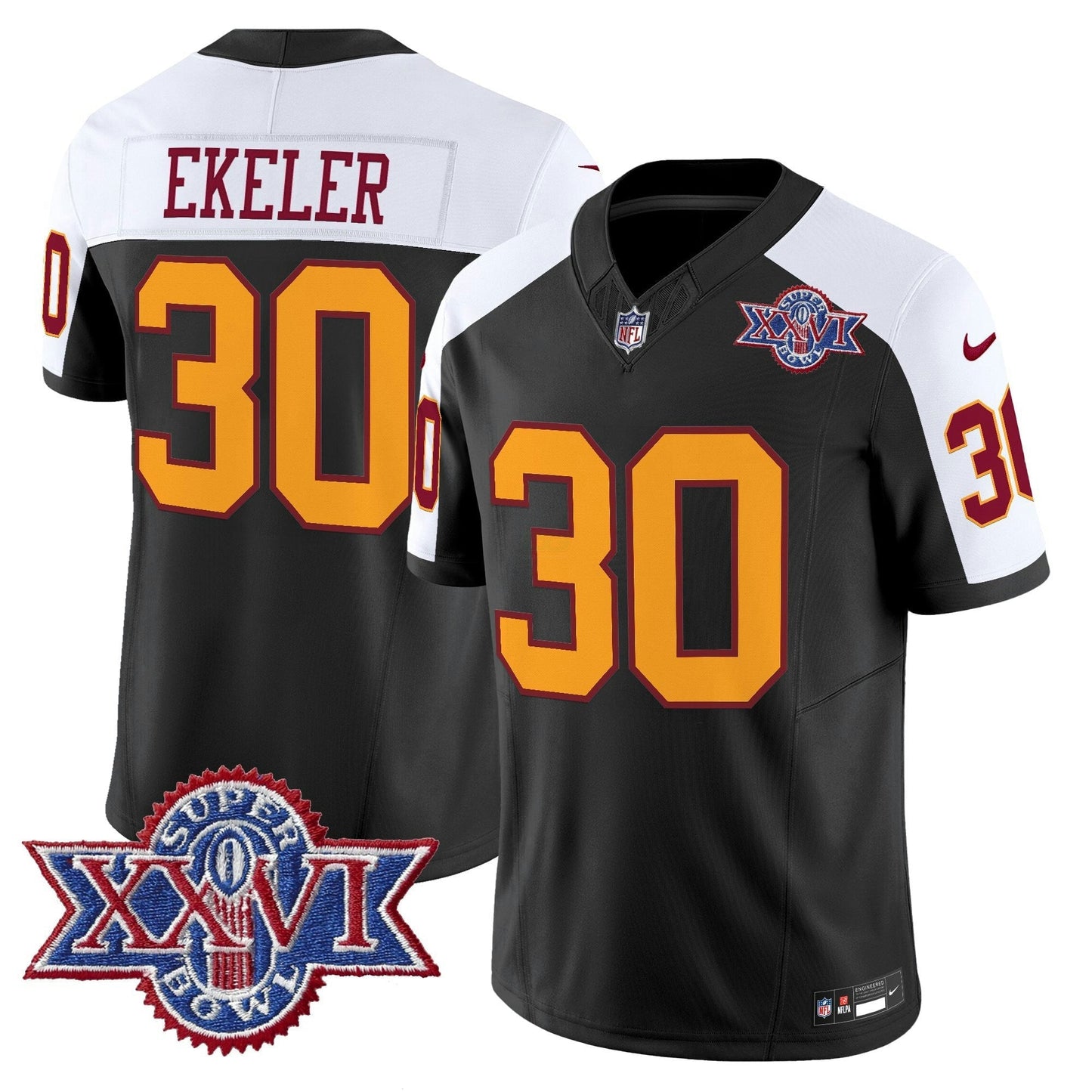 Camisa NFL Washington Commanders Men’s Washington Redskins Throwback 1992 Super Bowl XXVI Patch Vapor Limited Jersey