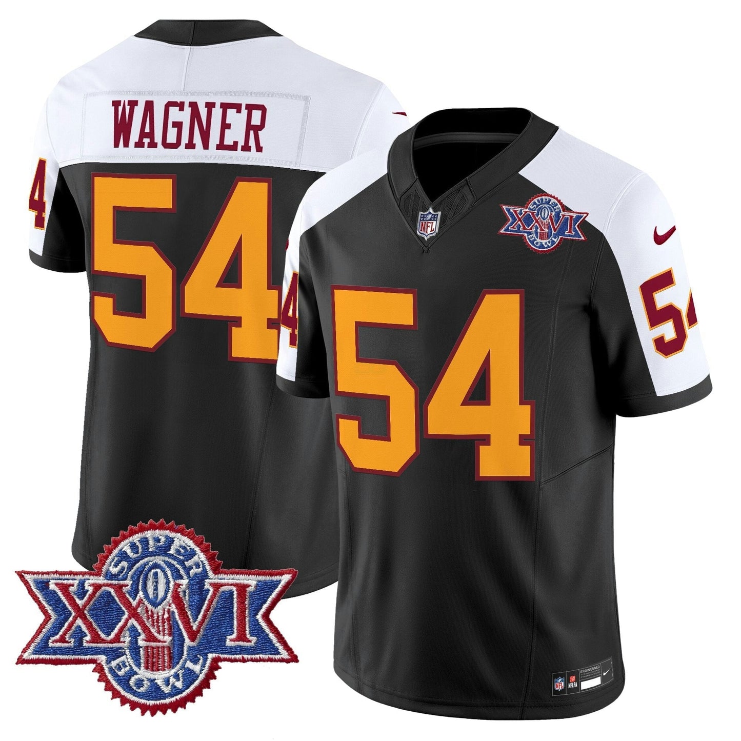 Camisa NFL Washington Commanders Men’s Washington Redskins Throwback 1992 Super Bowl XXVI Patch Vapor Limited Jersey