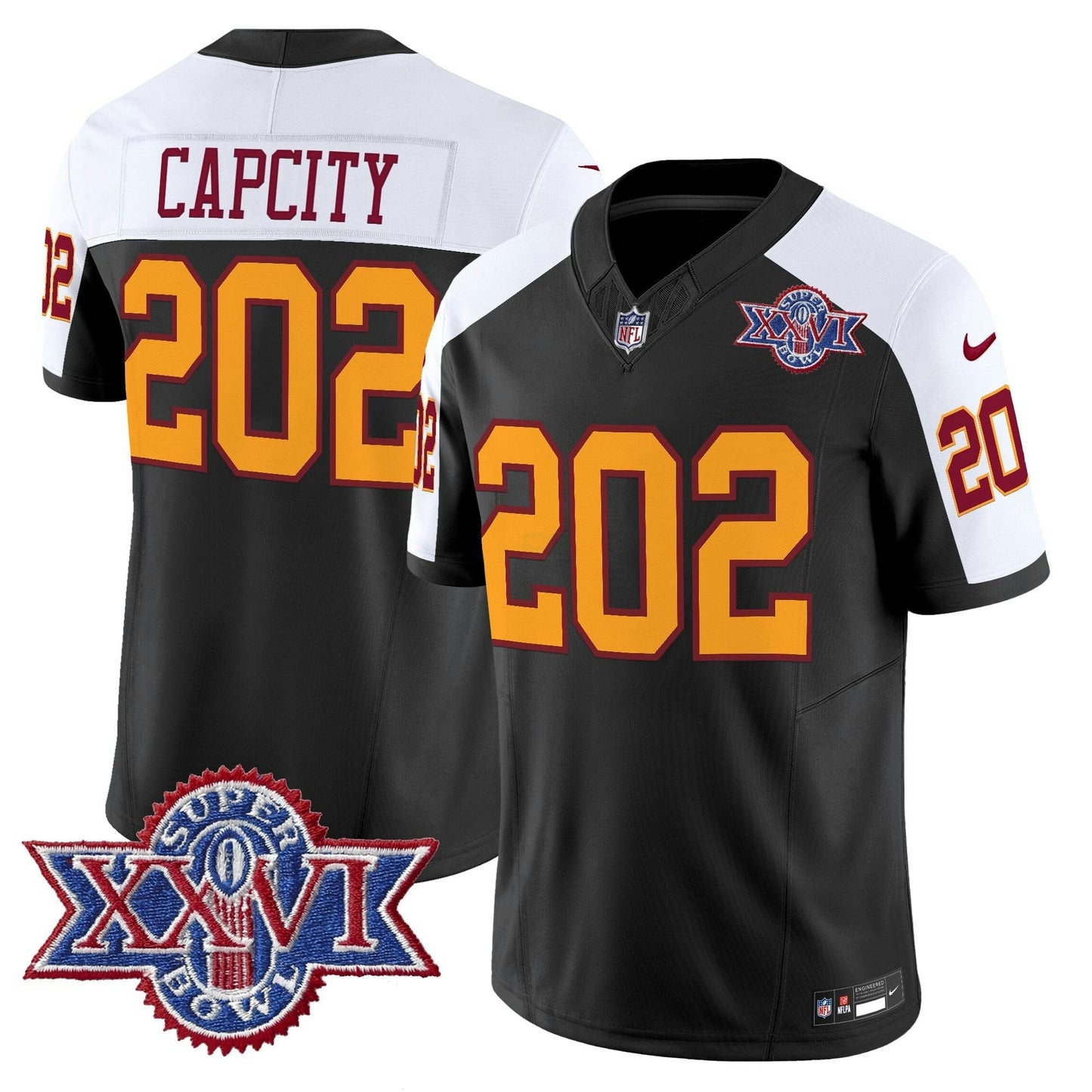 Camisa NFL Washington Commanders Men’s Washington Redskins Throwback 1992 Super Bowl XXVI Patch Vapor Limited Jersey