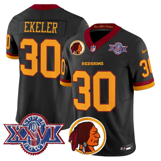 Camisa NFL Washington Commanders Men’s Washington Redskins Throwback 1992 Super Bowl XXVI Patch Vapor Limited Jersey V2