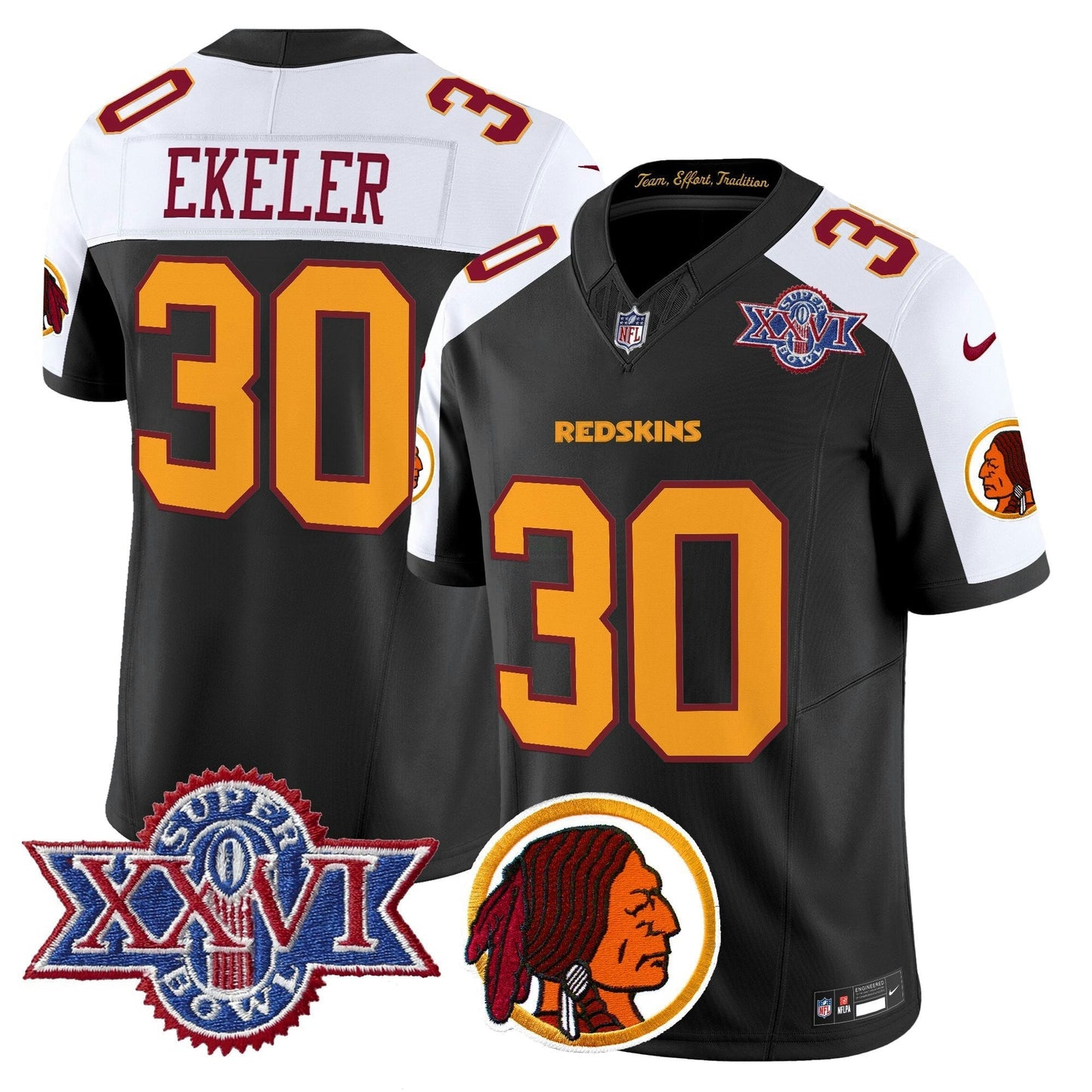 Camisa NFL Washington Commanders Men’s Washington Redskins Throwback 1992 Super Bowl XXVI Patch Vapor Limited Jersey V2