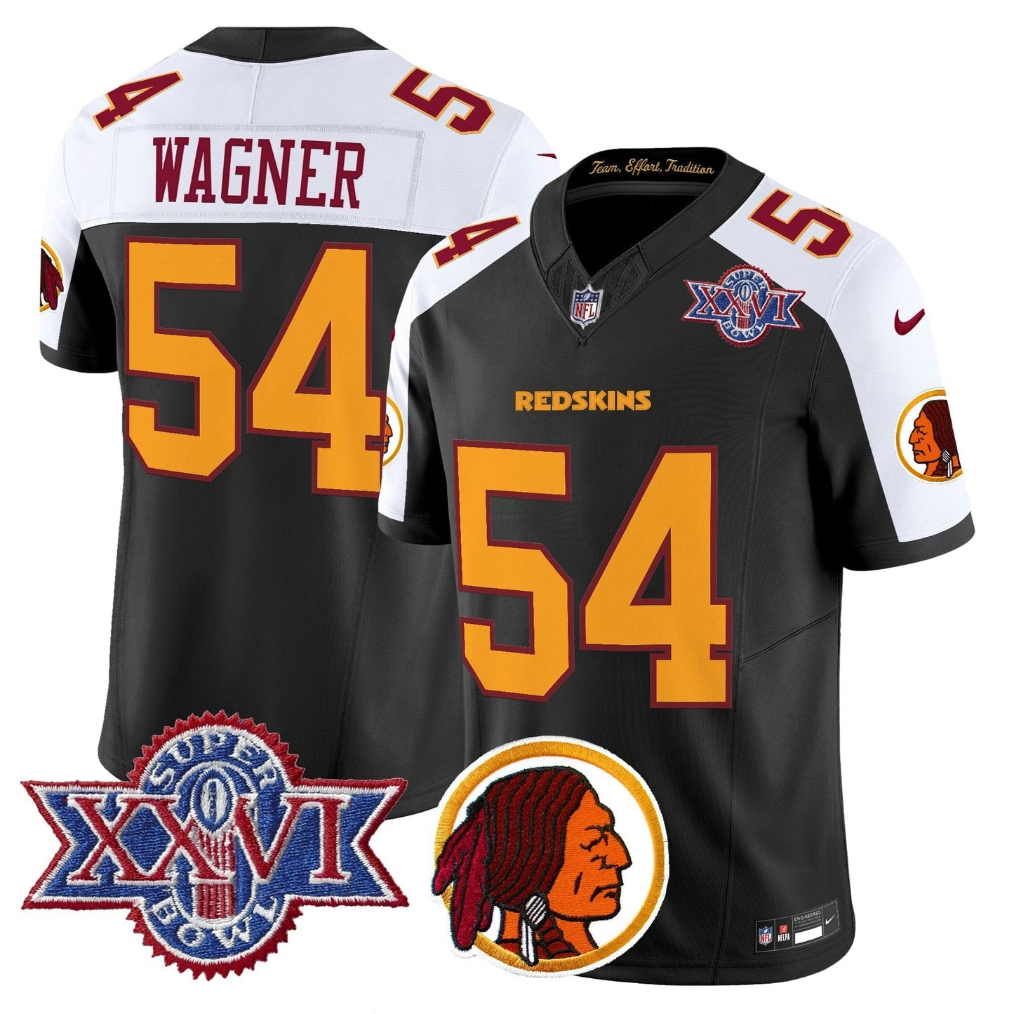 Camisa NFL Washington Commanders Men’s Washington Redskins Throwback 1992 Super Bowl XXVI Patch Vapor Limited Jersey V2