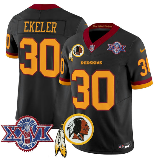 Camisa NFL Washington Commanders Men’s Washington Redskins Throwback 1992 Super Bowl XXVI Patch Vapor Limited Jersey V3