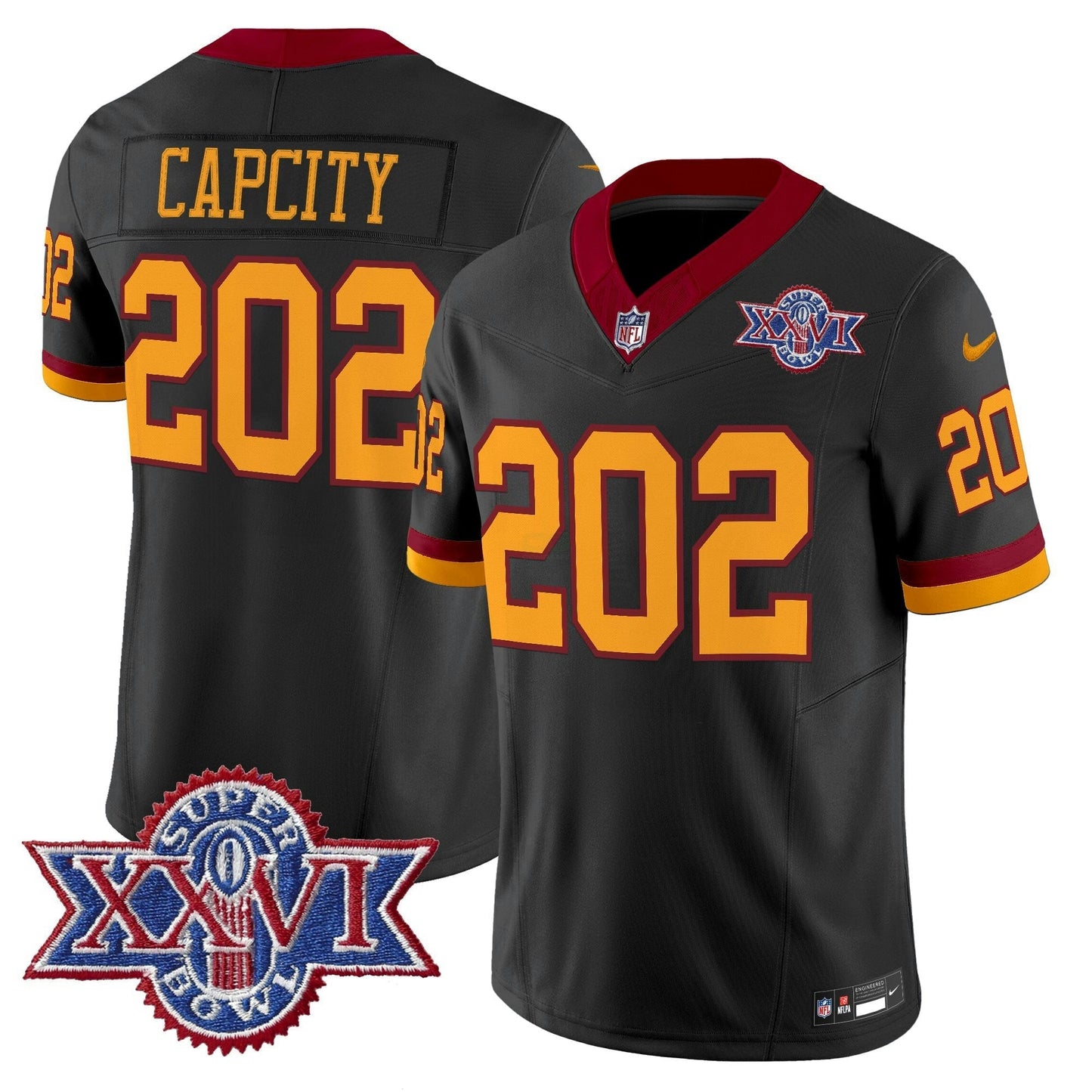 Camisa NFL Washington Commanders Men’s Washington Redskins Throwback 1992 Super Bowl XXVI Patch Vapor Limited Jersey