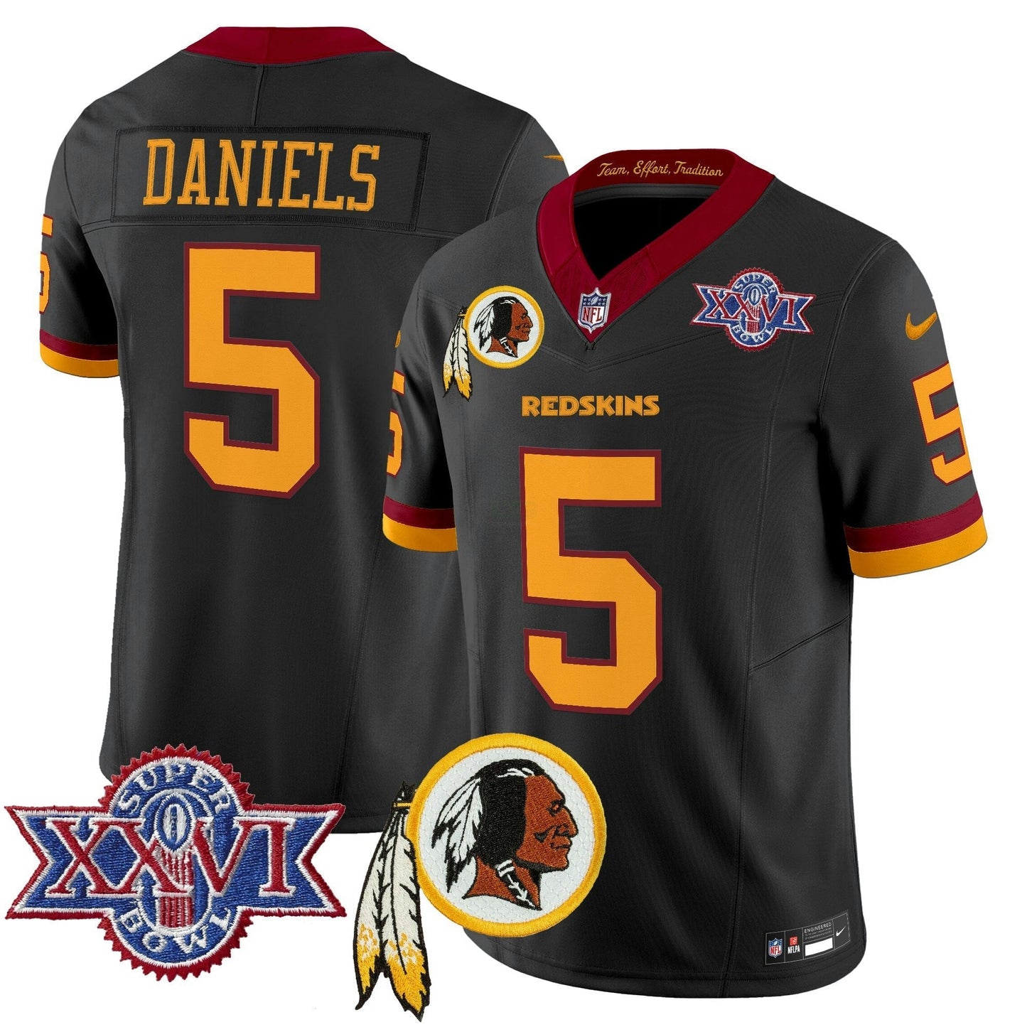 Camisa NFL Washington Commanders Men’s Washington Redskins Throwback 1992 Super Bowl XXVI Patch Vapor Limited Jersey V3
