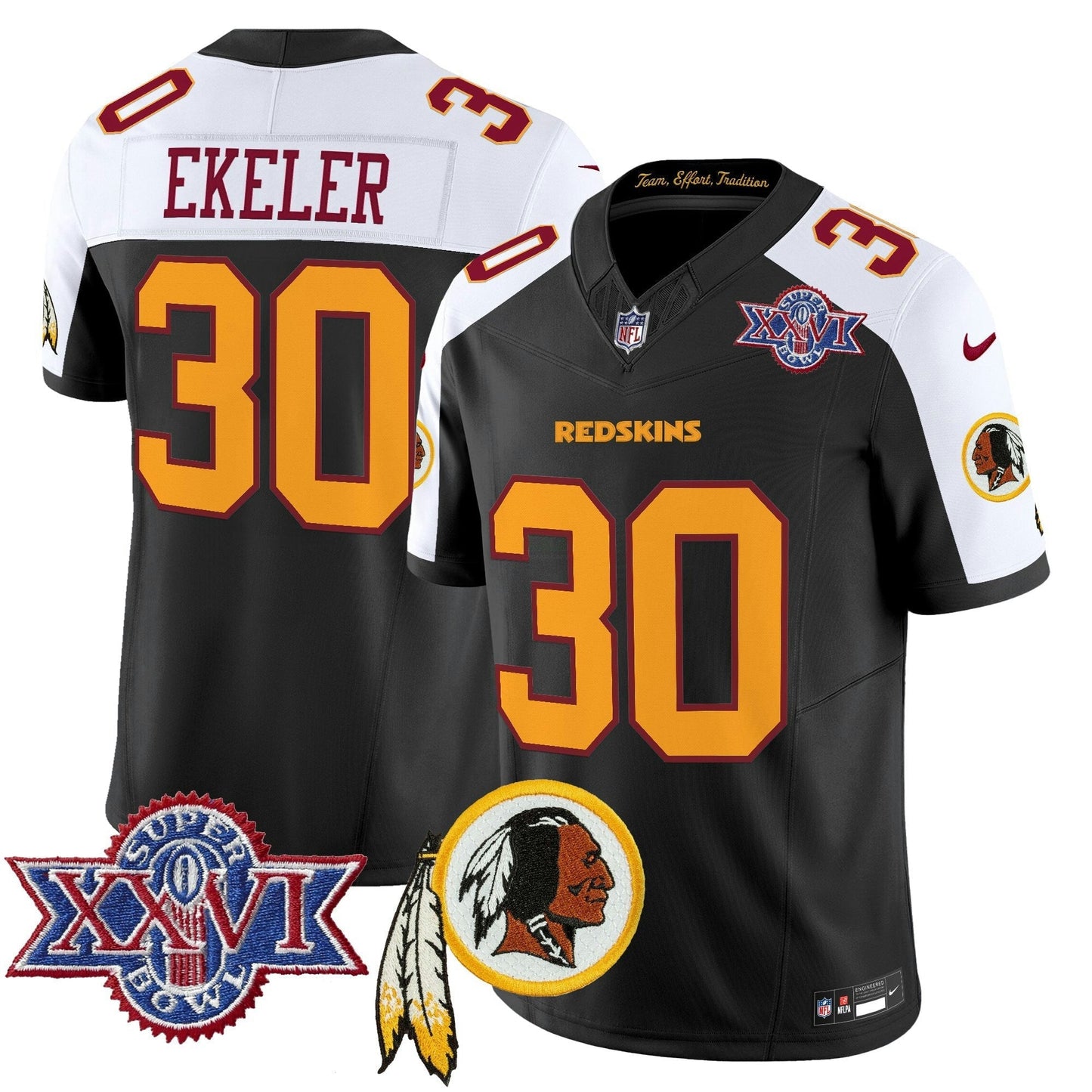 Camisa NFL Washington Commanders Men’s Washington Redskins Throwback 1992 Super Bowl XXVI Patch Vapor Limited Jersey V3