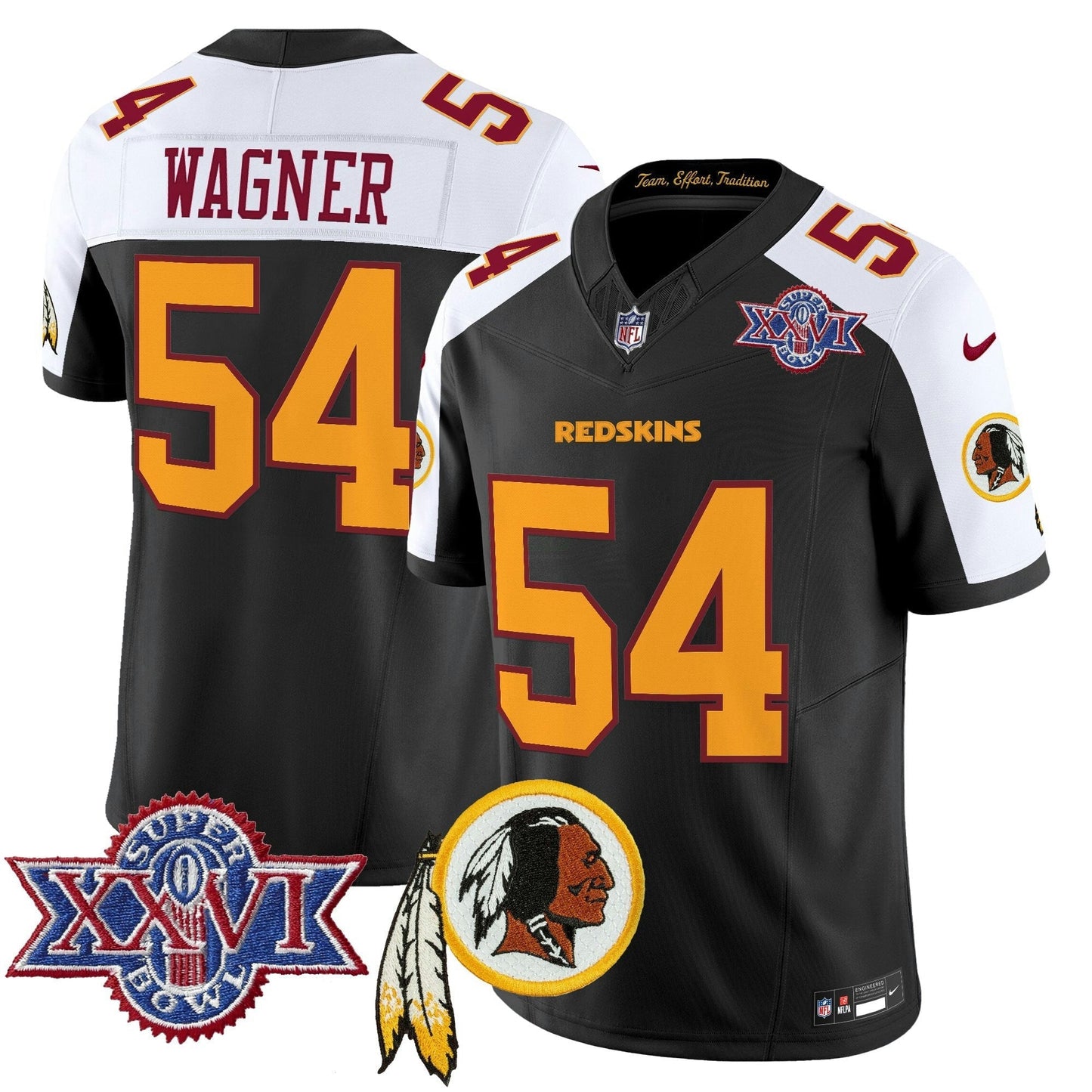 Camisa NFL Washington Commanders Men’s Washington Redskins Throwback 1992 Super Bowl XXVI Patch Vapor Limited Jersey V3