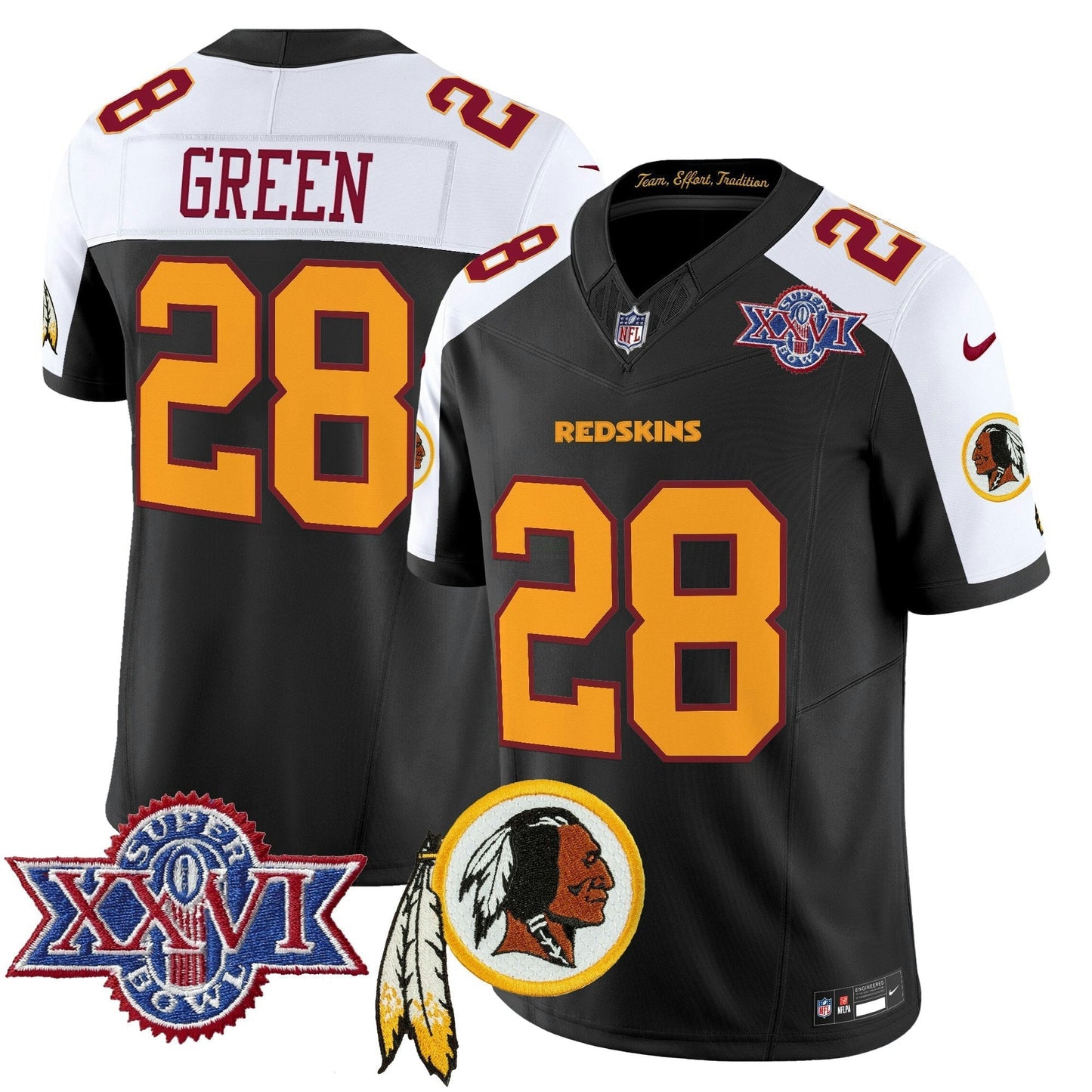 Camisa NFL Washington Commanders Men’s Washington Redskins Throwback 1992 Super Bowl XXVI Patch Vapor Limited Jersey V3