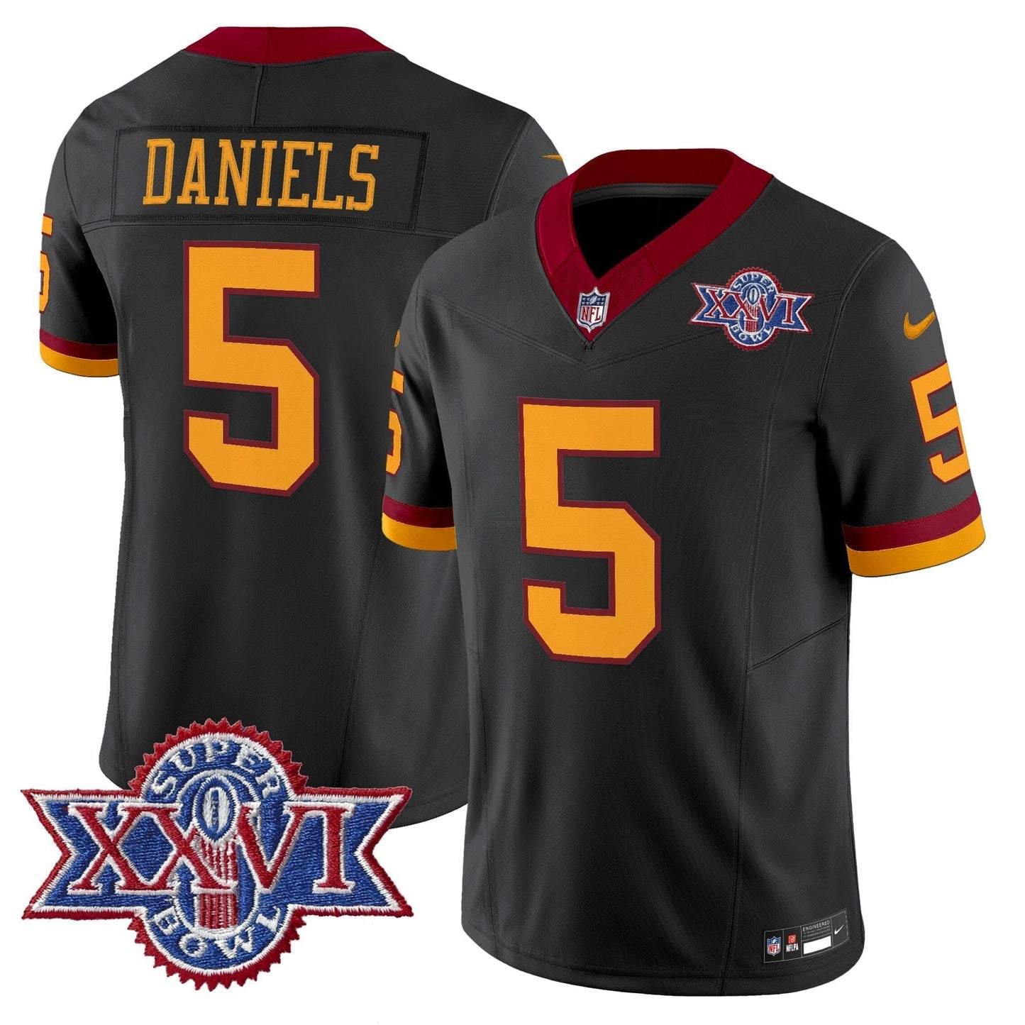 Camisa NFL Washington Commanders Men’s Washington Redskins Throwback 1992 Super Bowl XXVI Patch Vapor Limited Jersey