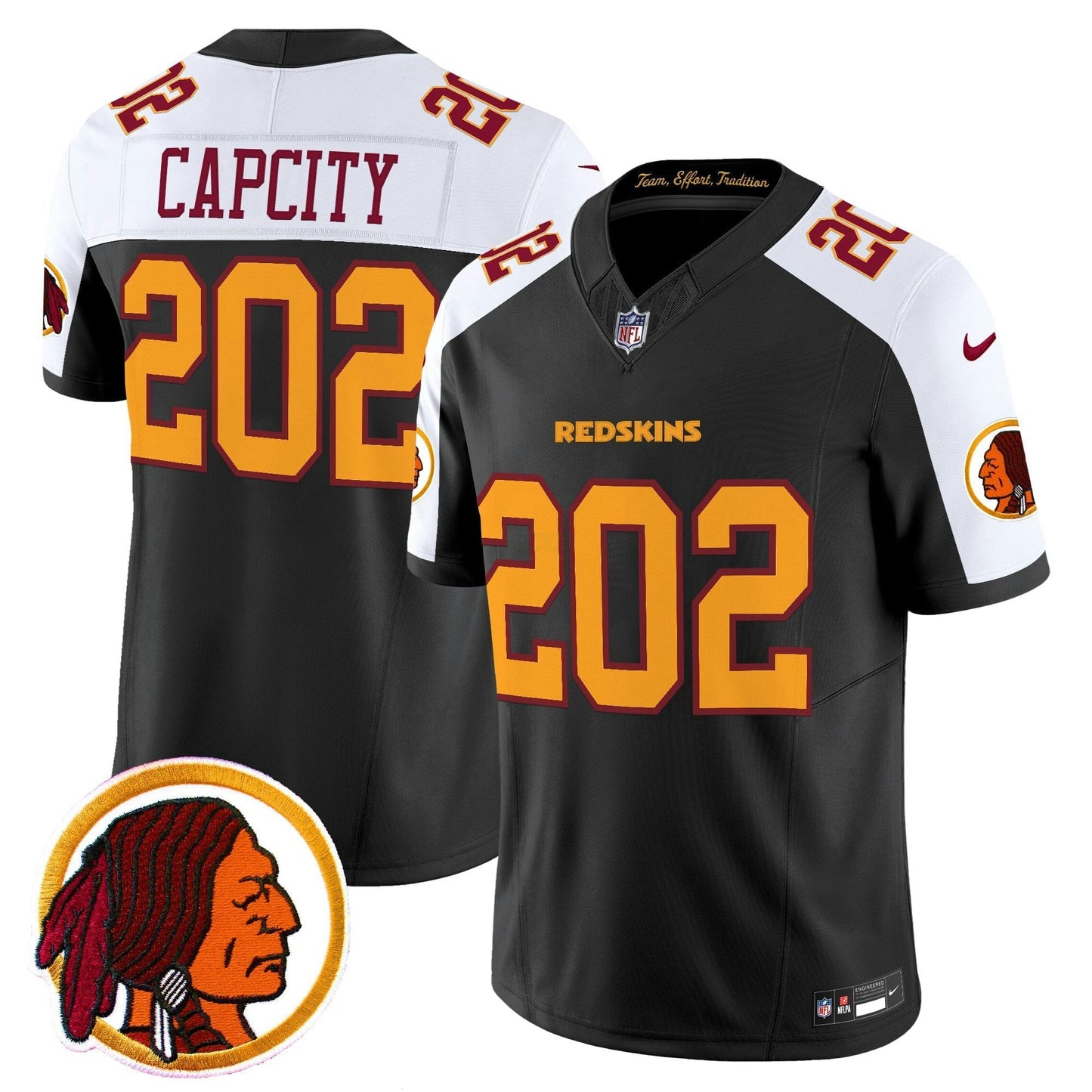 Camisa NFL Washington Commanders Men’s Washington Redskins Throwback Vapor Limited Jersey V2