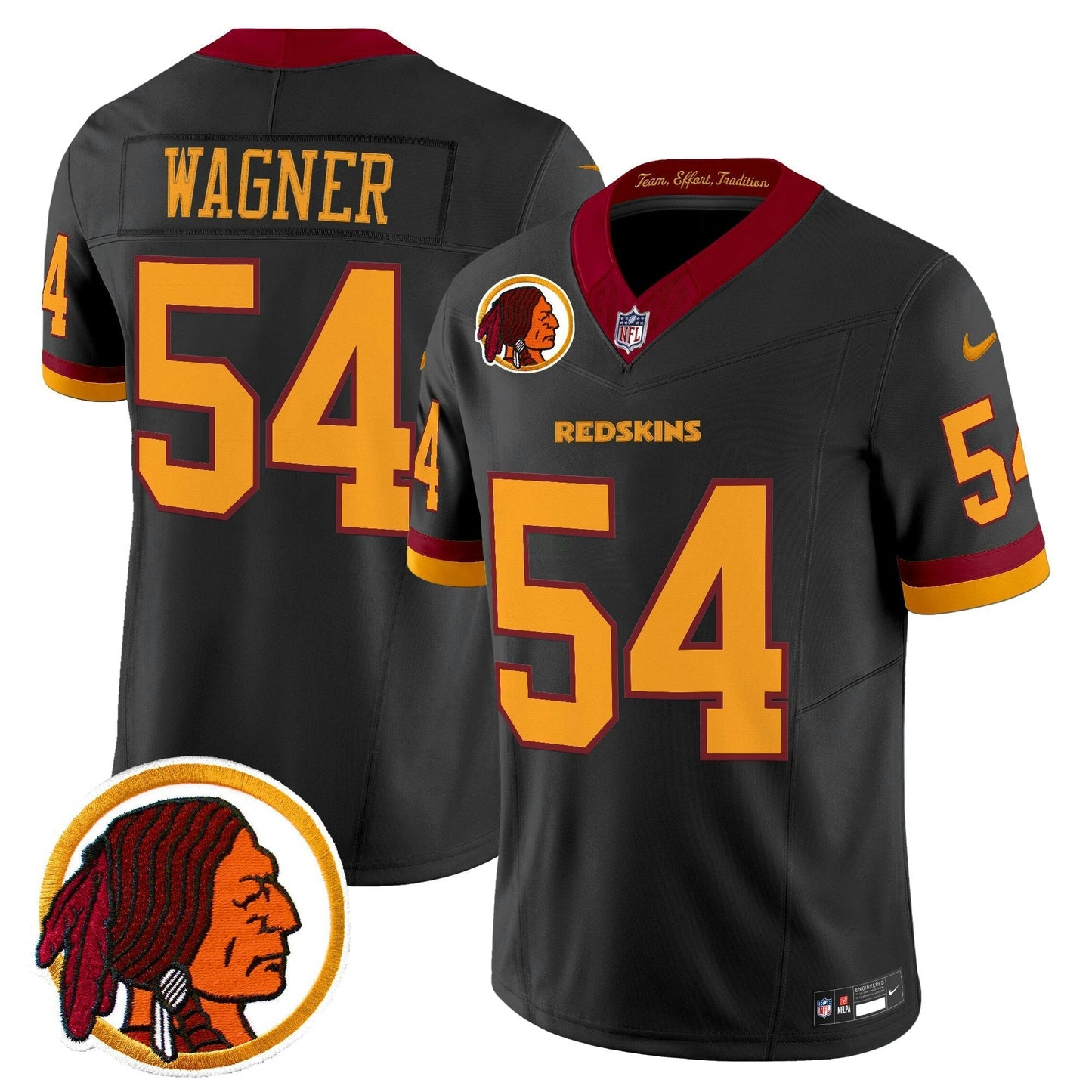 Camisa NFL Washington Commanders Men’s Washington Redskins Throwback Vapor Limited Jersey V2