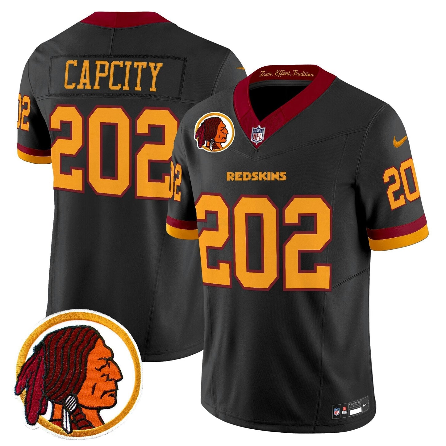 Camisa NFL Washington Commanders Men’s Washington Redskins Throwback Vapor Limited Jersey V2