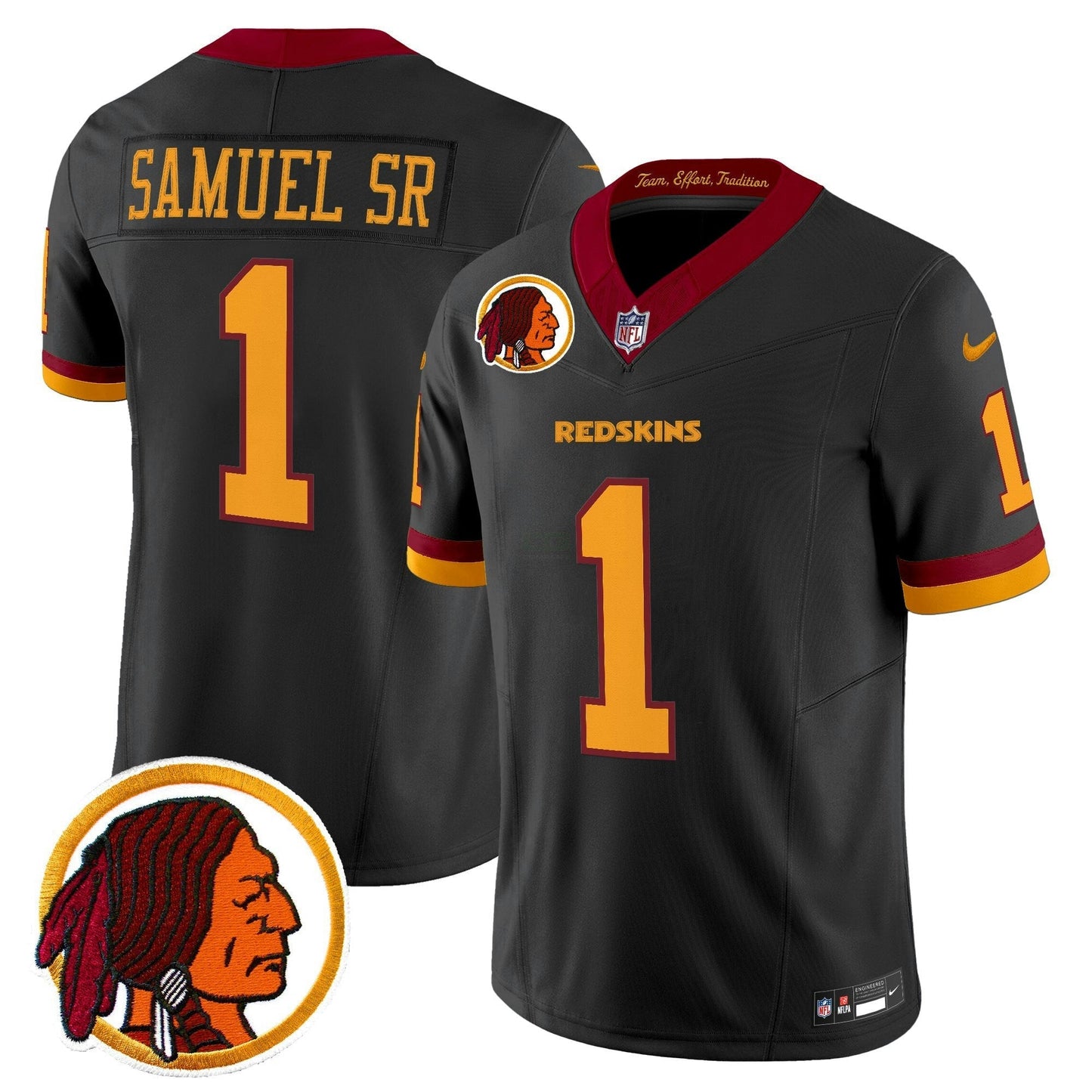 Camisa NFL Washington Commanders Men’s Washington Redskins Throwback Vapor Limited Jersey V2