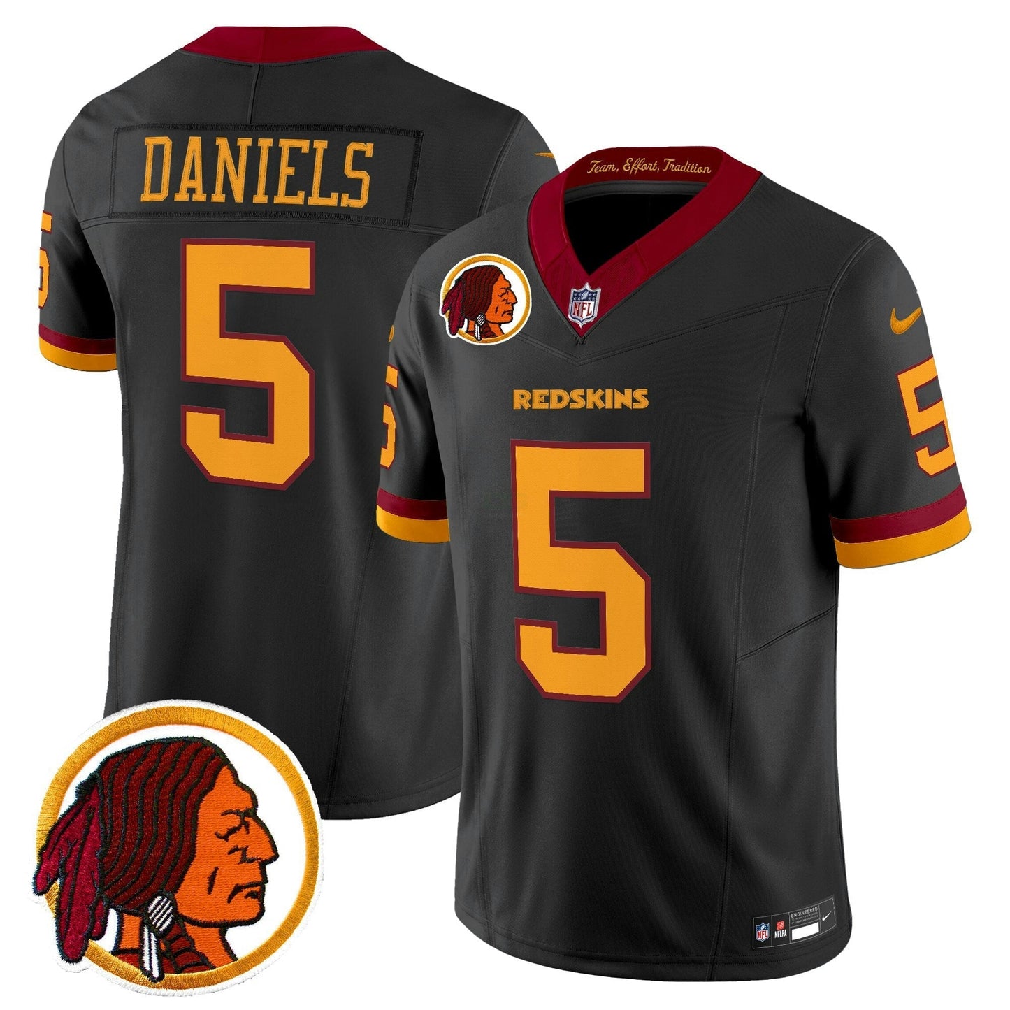 Camisa NFL Washington Commanders Men’s Washington Redskins Throwback Vapor Limited Jersey V2