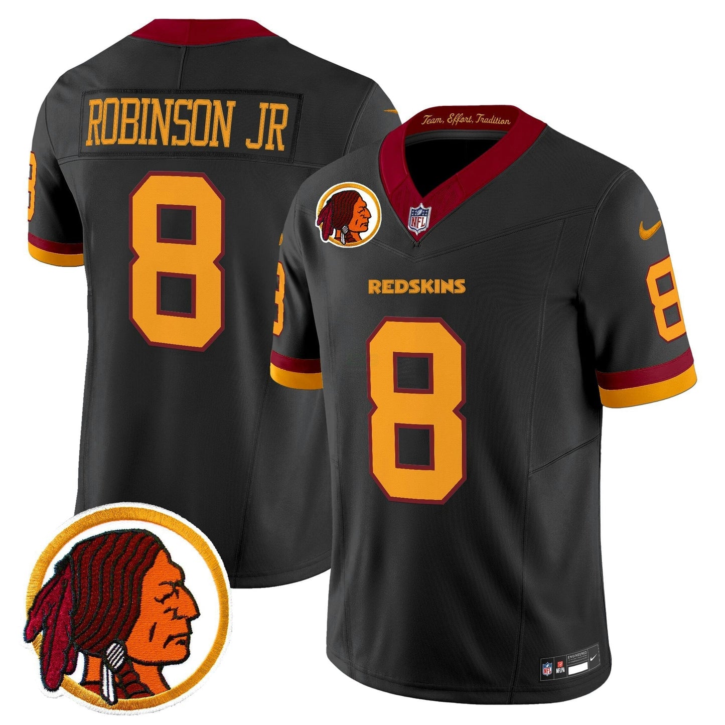 Camisa NFL Washington Commanders Men’s Washington Redskins Throwback Vapor Limited Jersey V2