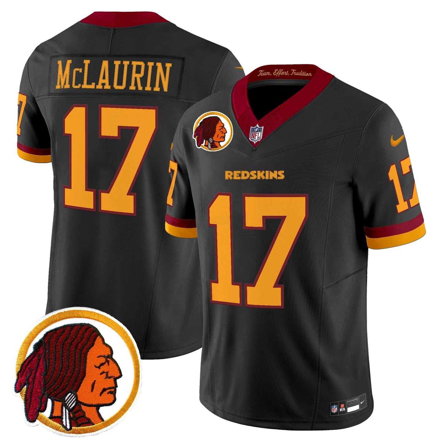 Camisa NFL Washington Commanders Men’s Washington Redskins Throwback Vapor Limited Jersey V2