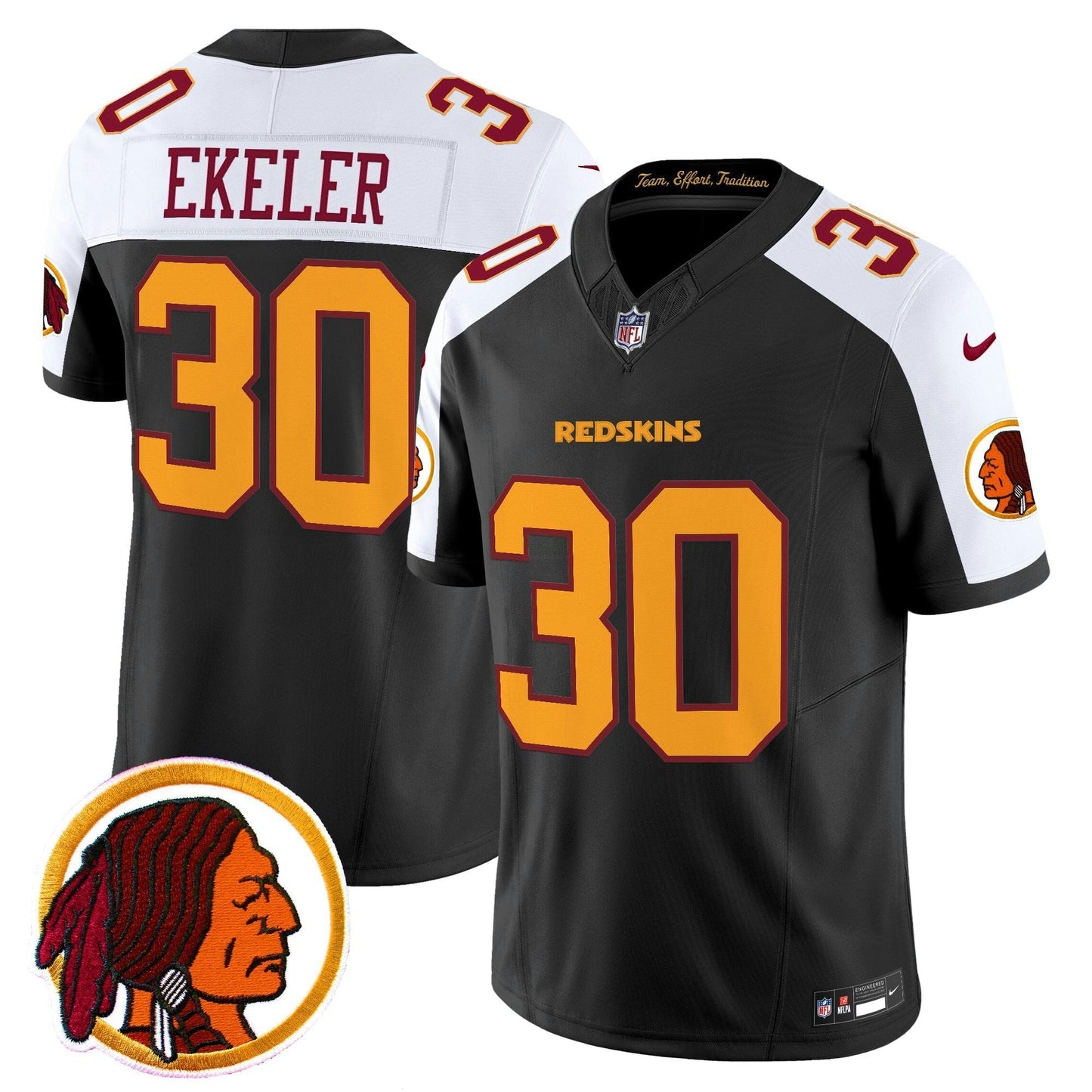Camisa NFL Washington Commanders Men’s Washington Redskins Throwback Vapor Limited Jersey V2