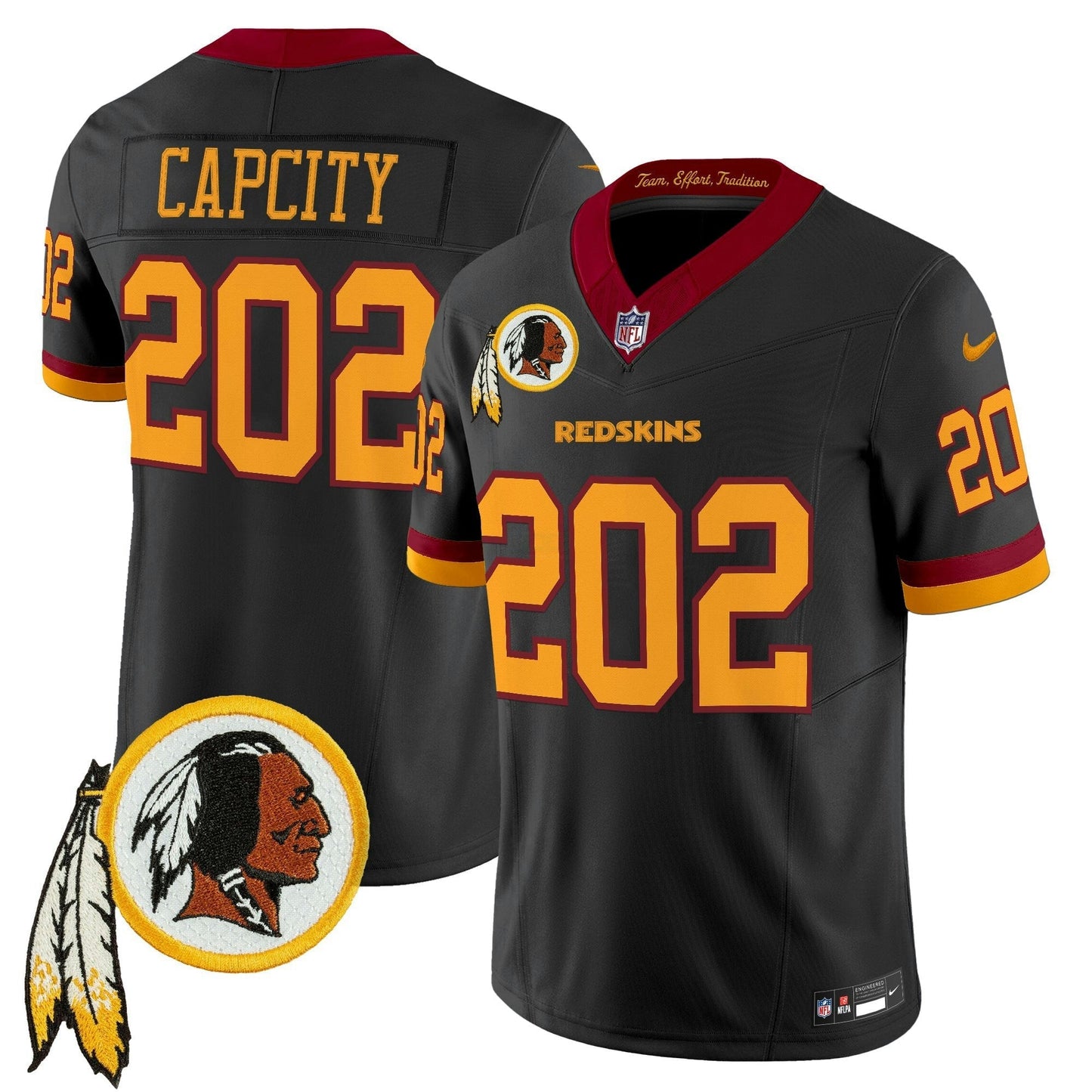 Camisa NFL Washington Commanders Men’s Washington Redskins Throwback Vapor Limited Jersey V3