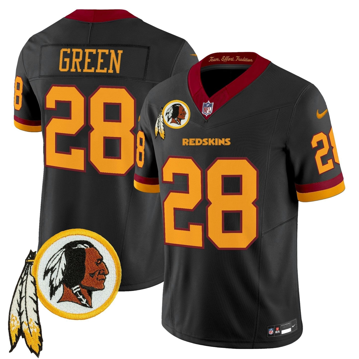 Camisa NFL Washington Commanders Men’s Washington Redskins Throwback Vapor Limited Jersey V3