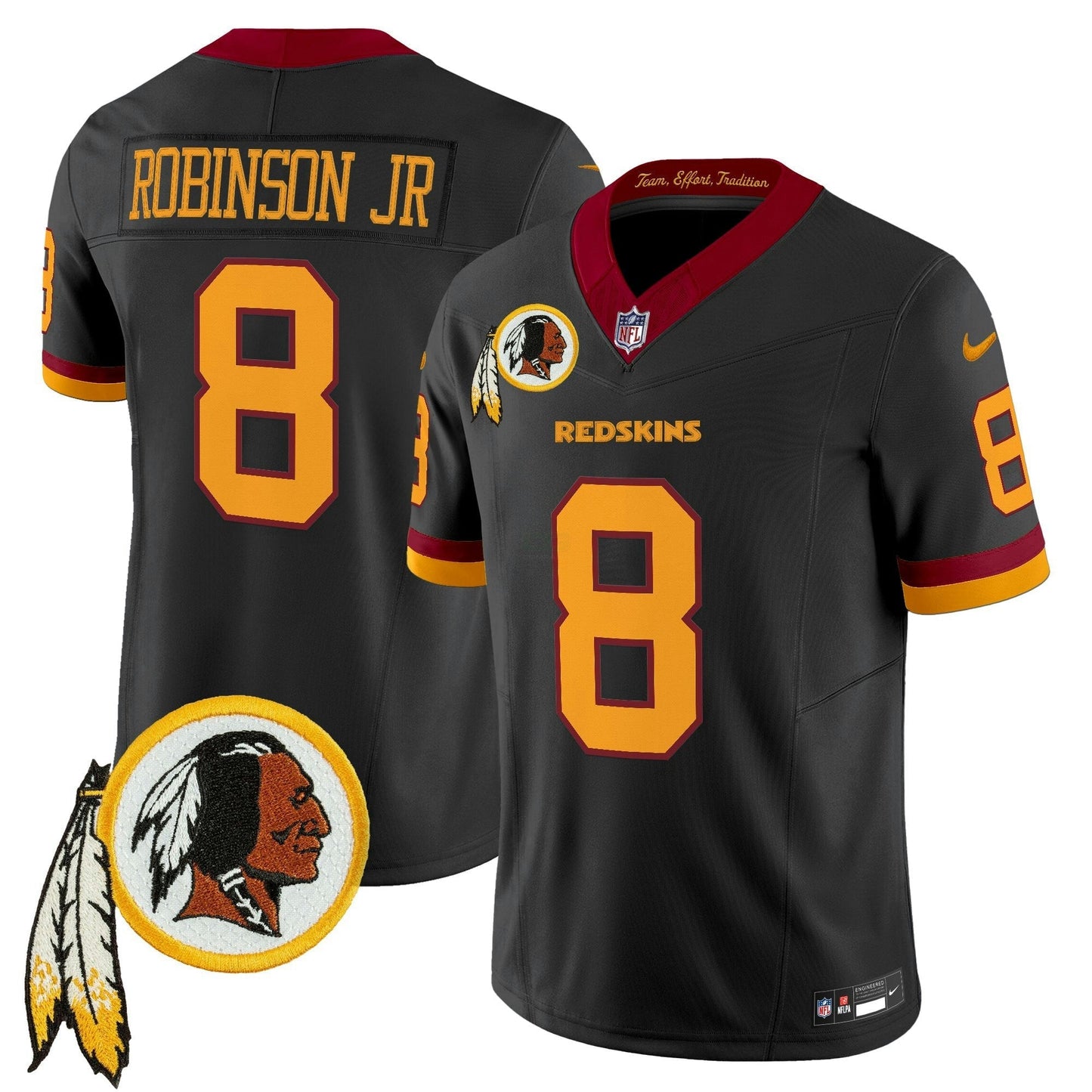 Camisa NFL Washington Commanders Men’s Washington Redskins Throwback Vapor Limited Jersey V3