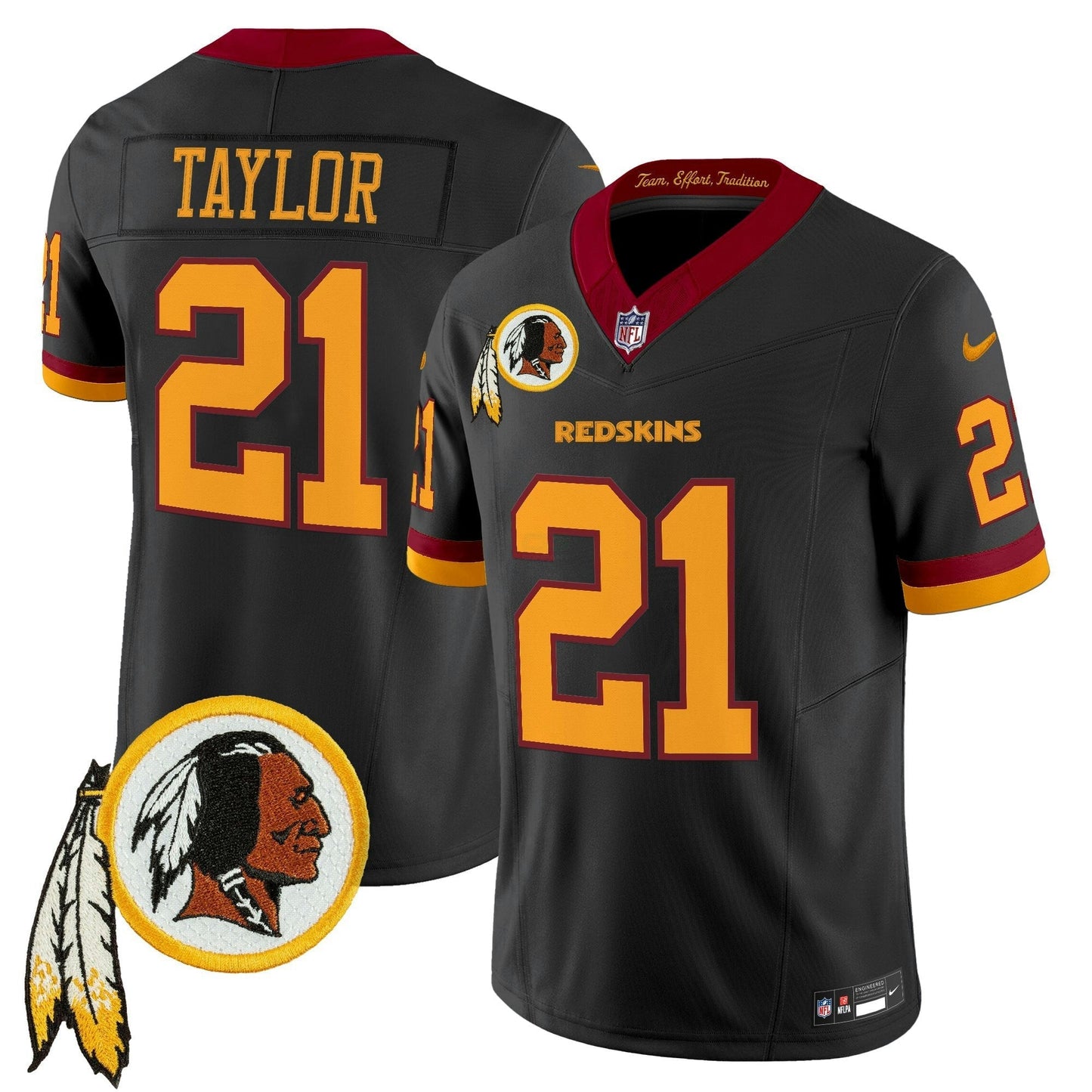 Camisa NFL Washington Commanders Men’s Washington Redskins Throwback Vapor Limited Jersey V3