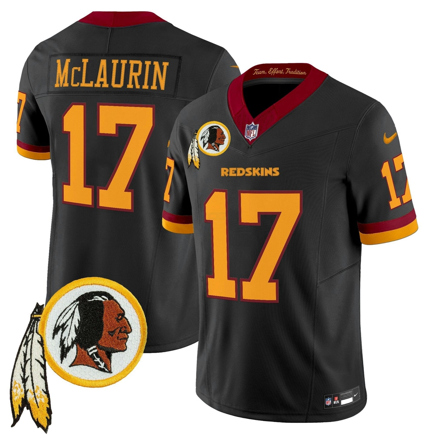 Camisa NFL Washington Commanders Men’s Washington Redskins Throwback Vapor Limited Jersey V3