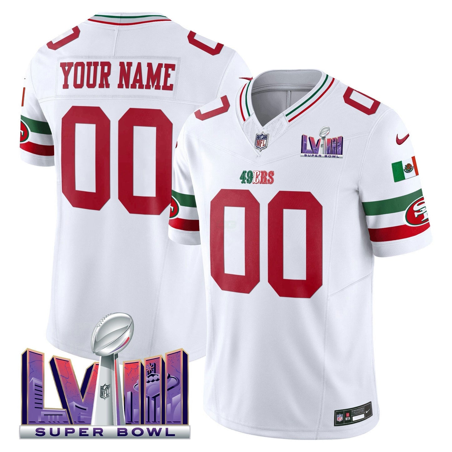 Camisa NFL Mexico Super Bowl LVIII Patch Vapor Jersey