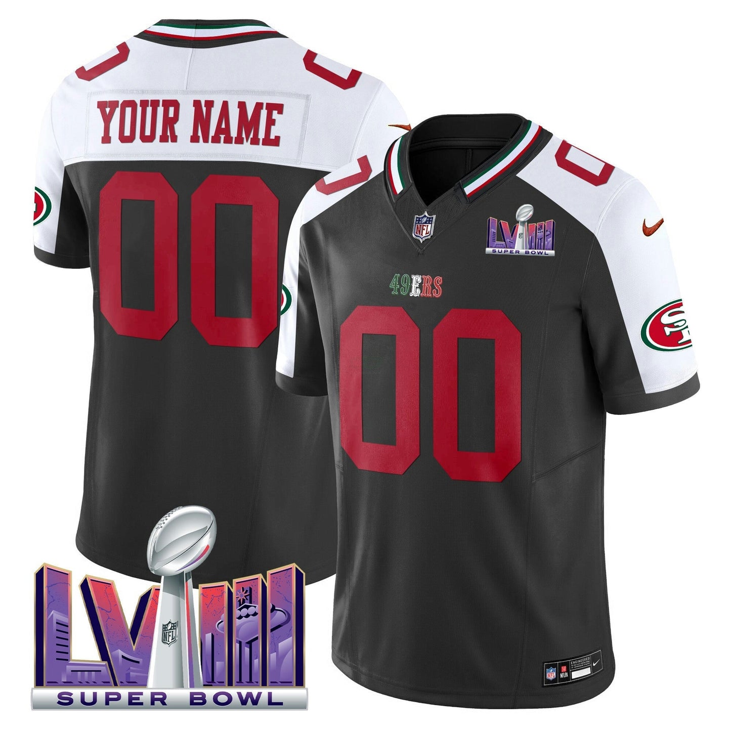Camisa NFL Mexico Super Bowl LVIII Patch Vapor Jersey