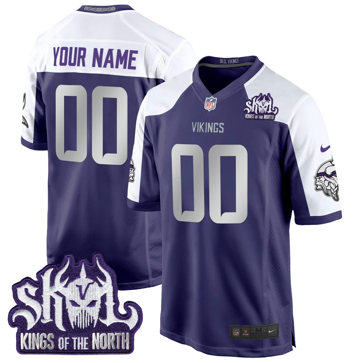 Camisa NFL Minnesota 2024 Winter Warrior Skol Patch Game Jersey
