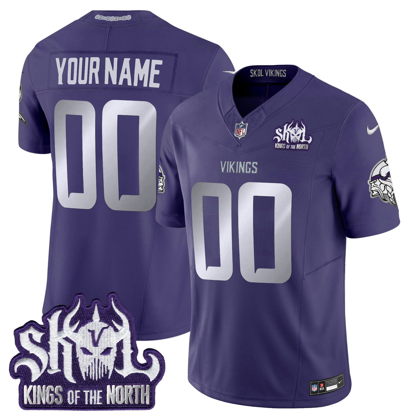Camisa NFL Minnesota 2025 Winter Warrior Skol Patch Vapor Limited Jersey