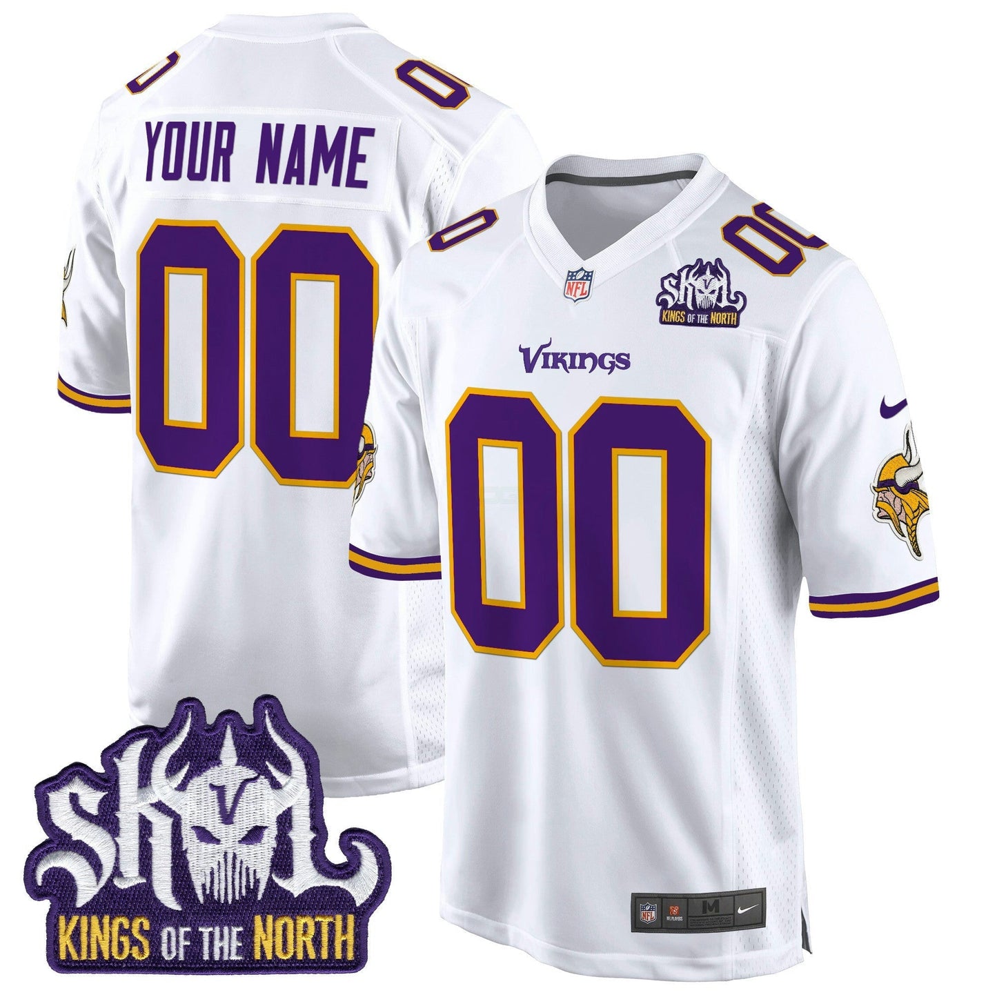 Camisa NFL Minnesota King Of The North Patch Throwback Game Jersey