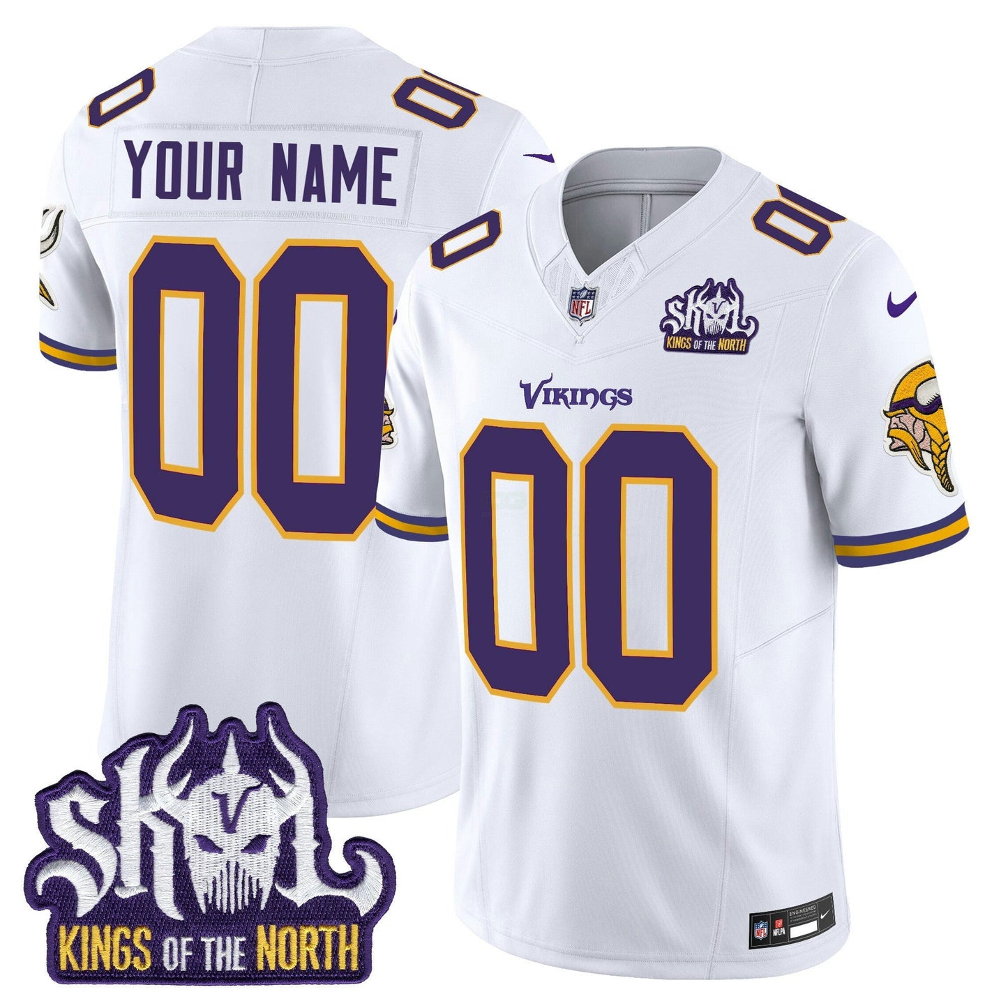 Camisa NFL Minnesota King Of The North Patch Throwback Vapor Limited Jersey