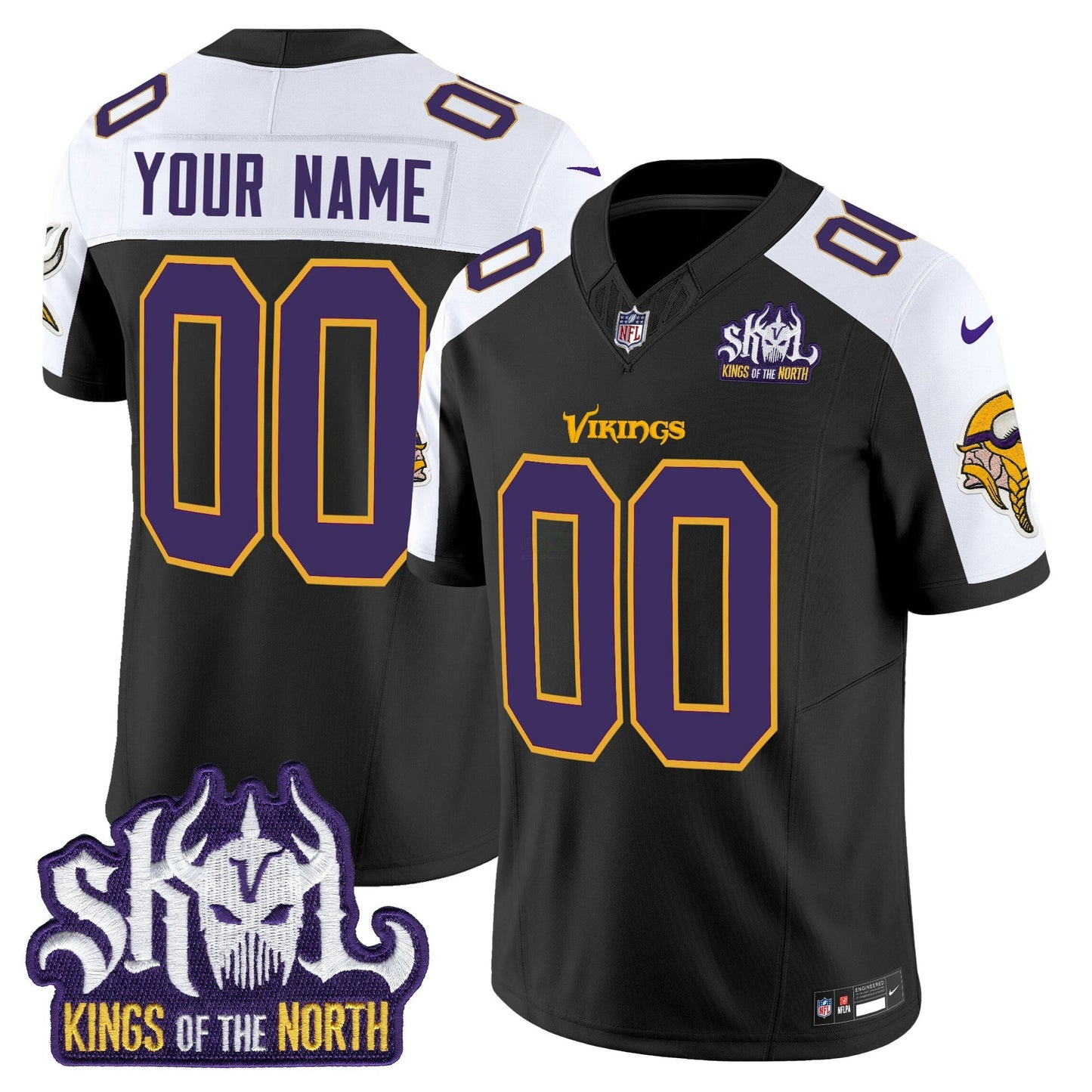 Camisa NFL Minnesota King Of The North Patch Throwback Vapor Limited Jersey V2