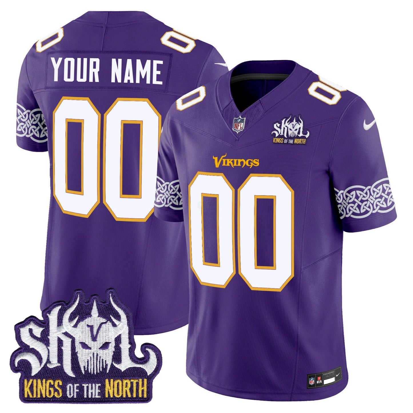Camisa NFL Minnesota King Of The North Patch Throwback Vapor Limited Jersey V2