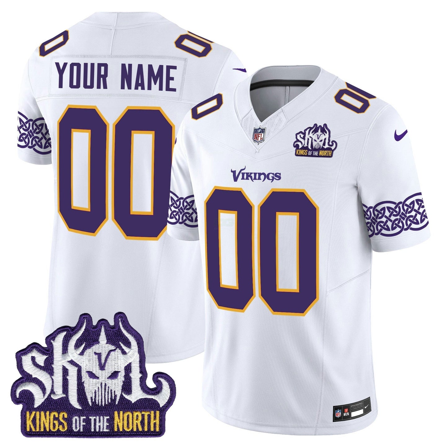Camisa NFL Minnesota King Of The North Patch Throwback Vapor Limited Jersey V2